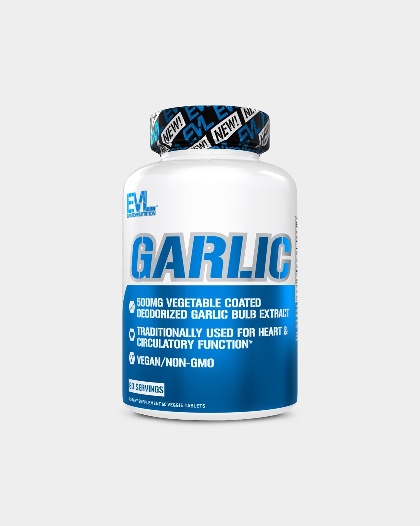 EVLUTION NUTRITION Garlic Supplement Pills - Odorless Aged Garlic Extract for Heart Health & Immune Support - 1000mg per Serving (60 Capsules) | Daily Wellness & Cardiovascular Support Supplement