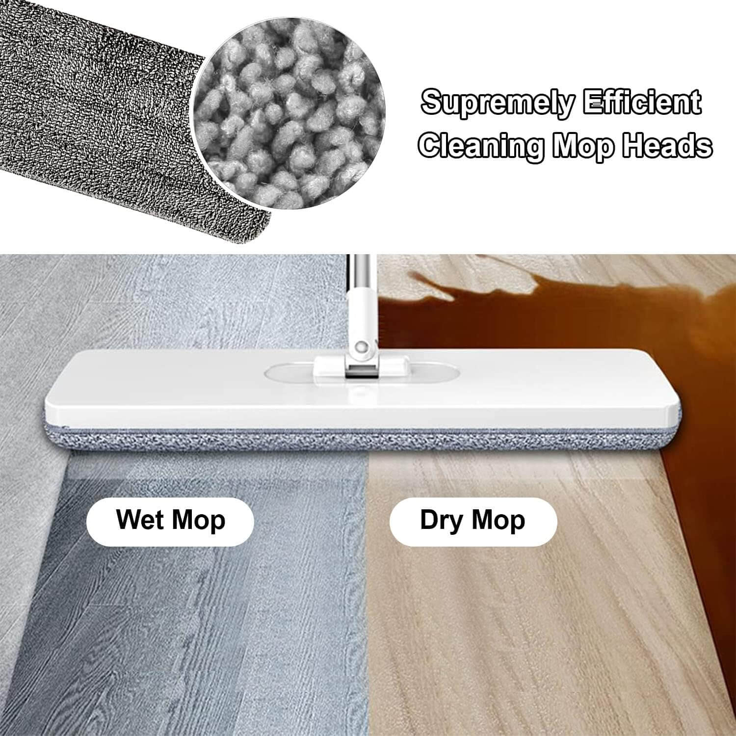 Premium Microfiber Mop Replacement Heads - 2 Pack | Super Absorbent & Washable | Perfect for Hardwood Floors, Tile & Laminate Cleaning | Compatible with Most Standard Mops