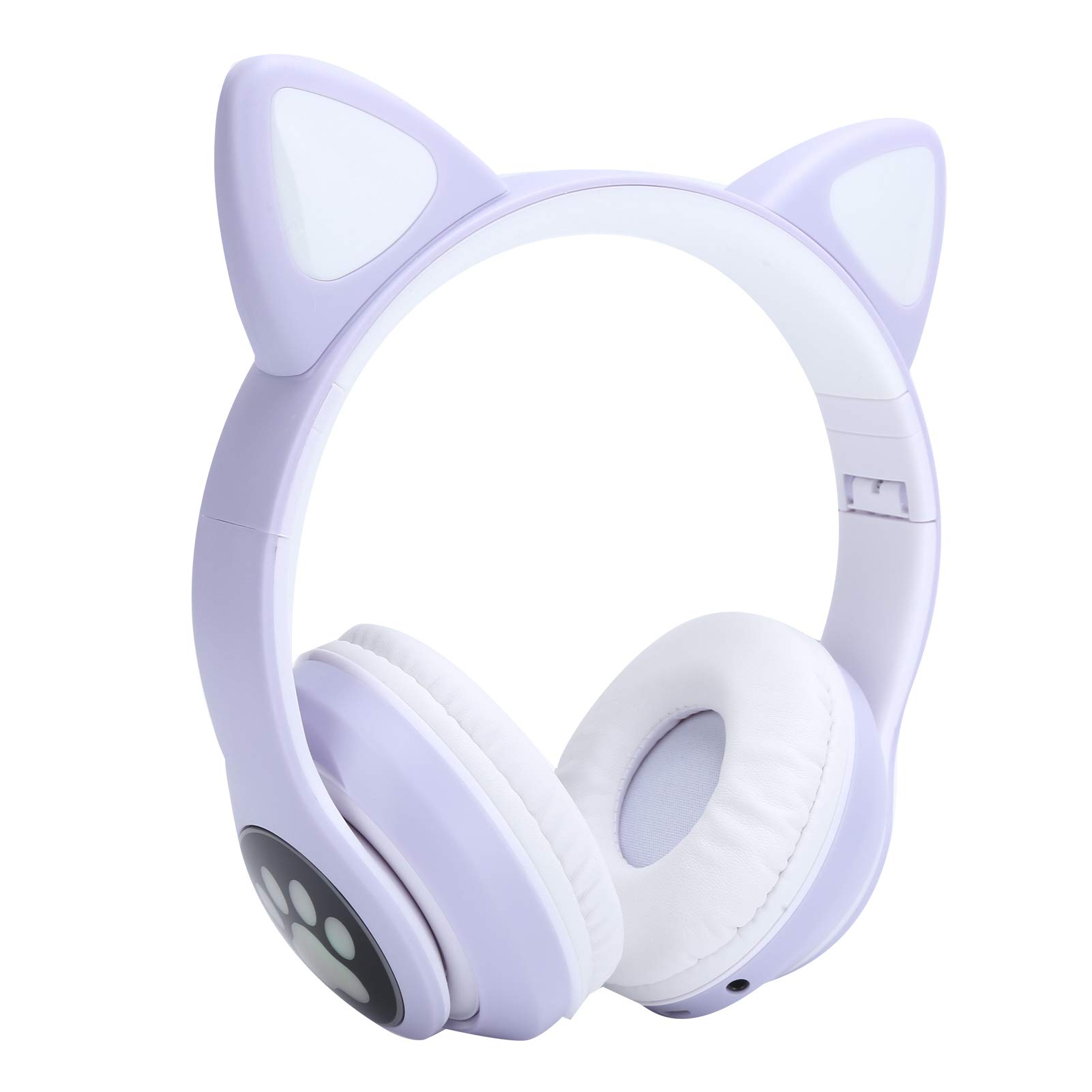 Wireless Bluetooth Over-Ear Headphones with LED Cat Ears - Bluetooth 5.0, Fashionable Cute Design, 2-Hour Fast Charging, Comfortable for Gaming & Music (Purple) - Perfect for Gaming, Workouts, and Daily Commute