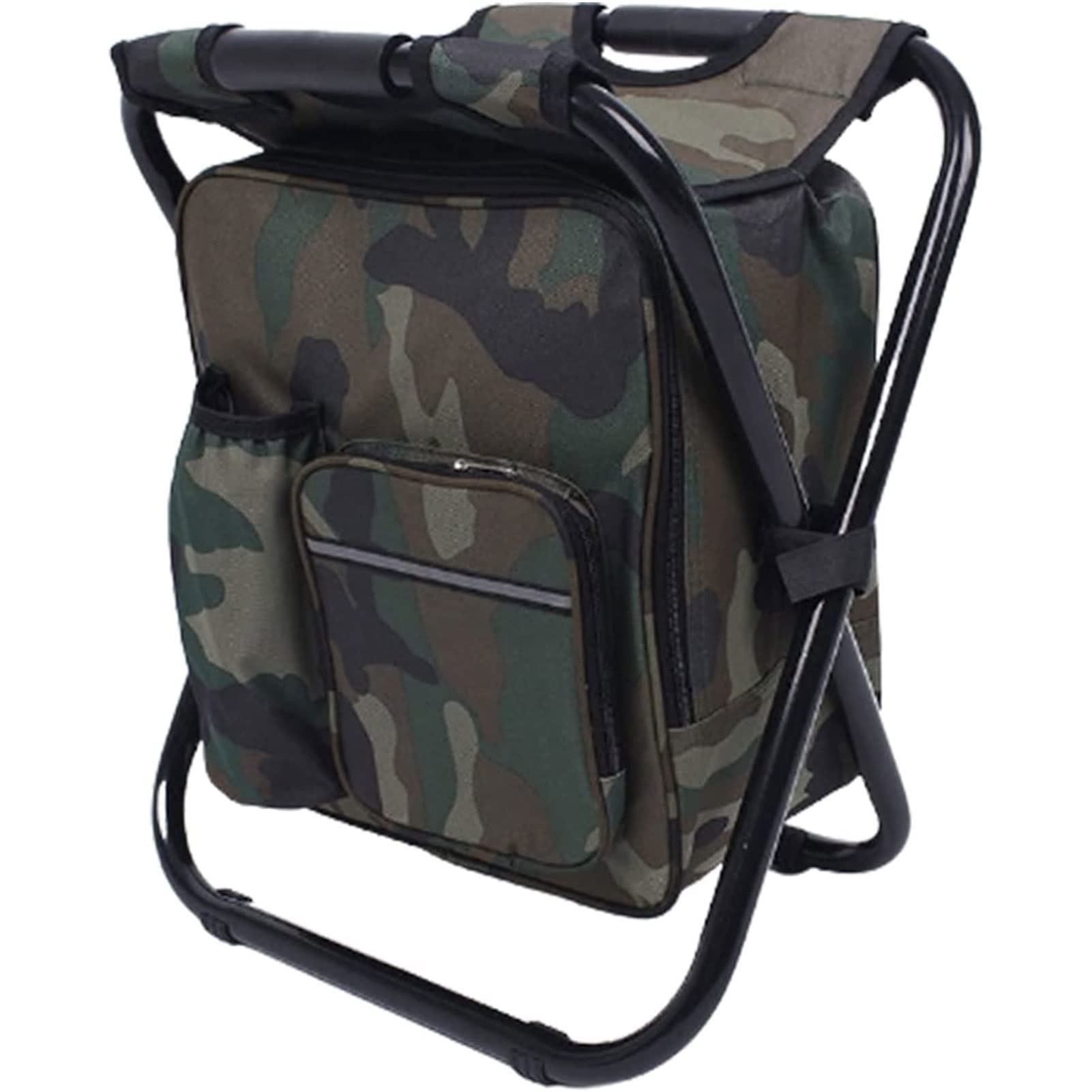 RenminRoad Folding Fishing Stool - Portable & Wearable Camping Chair with Double Layer Oxford Fabric Cooler Bag - Foldable Solid Construction for Outdoor, Fishing, Hiking & Picnics (Color: C)