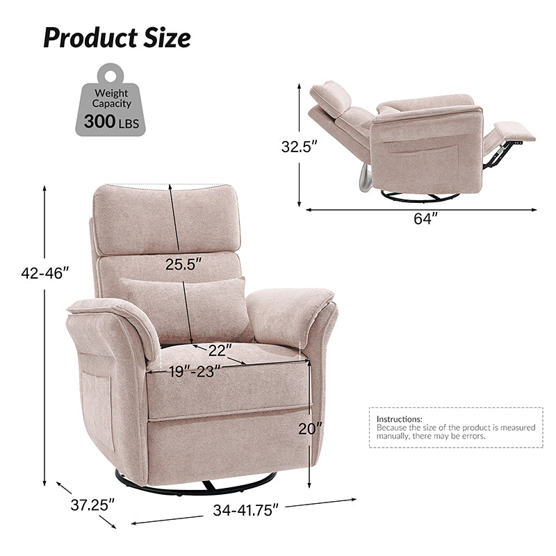 Comfortable Baby Nursery Power Glider Recliner - Perfect for Nursing, Rocking & Bonding with Your Newborn - Ideal for Nurseries, Bedrooms & Living Rooms