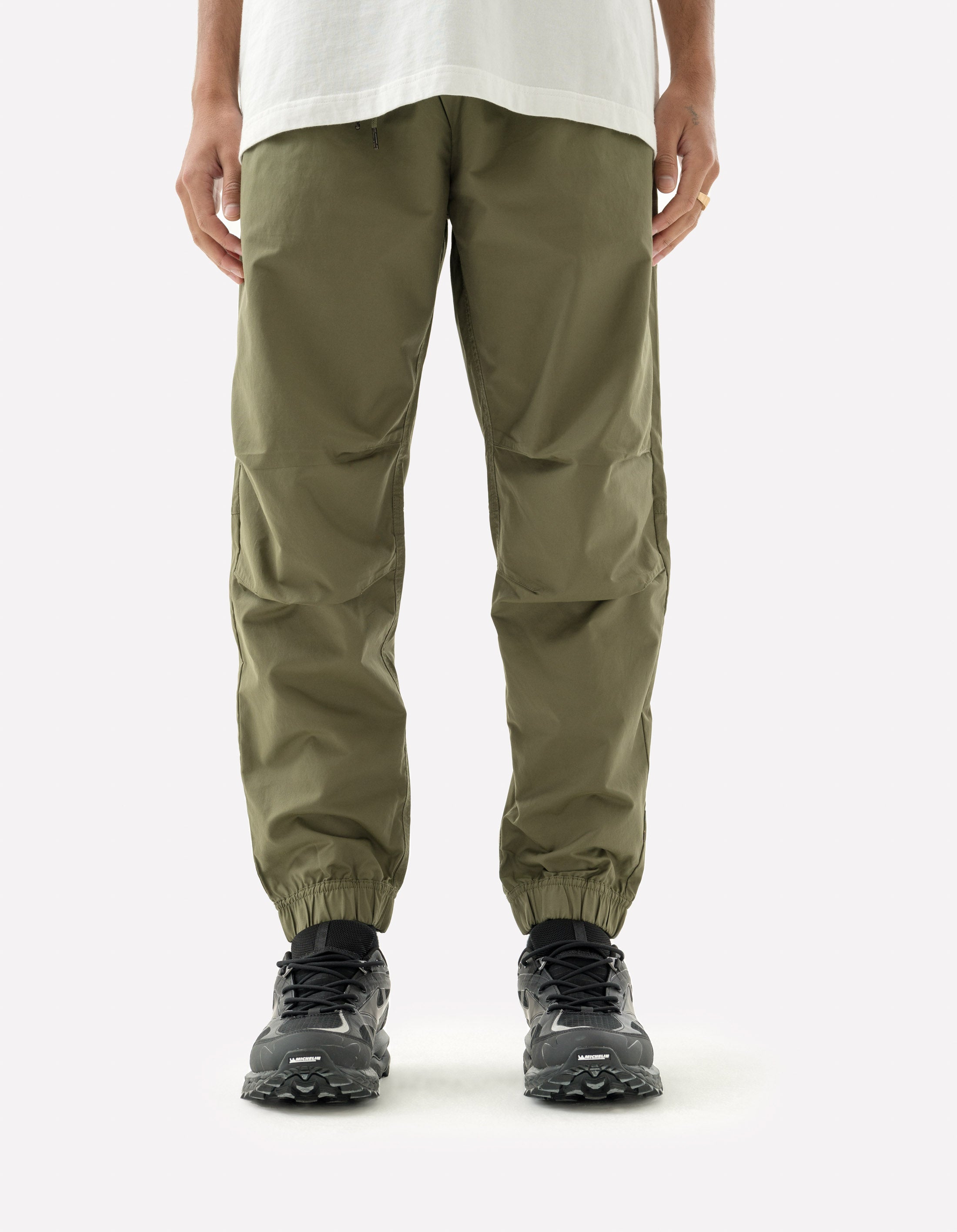 5305 Asym Track Pants for Men - Olive OG 107F Color - Comfortable Athletic Joggers for Running, Gym & Casual Wear