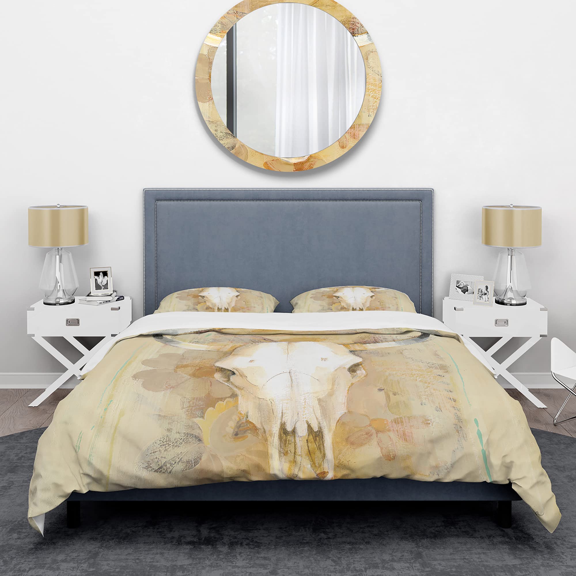 Southwest Style Hers Duvet Cover Set King - 3 Piece Brown Animal Print Bedding, All Season Traditional Comforters for Cozy Bedroom Decor | Perfect for Southwestern Themed Homes & Guest Rooms