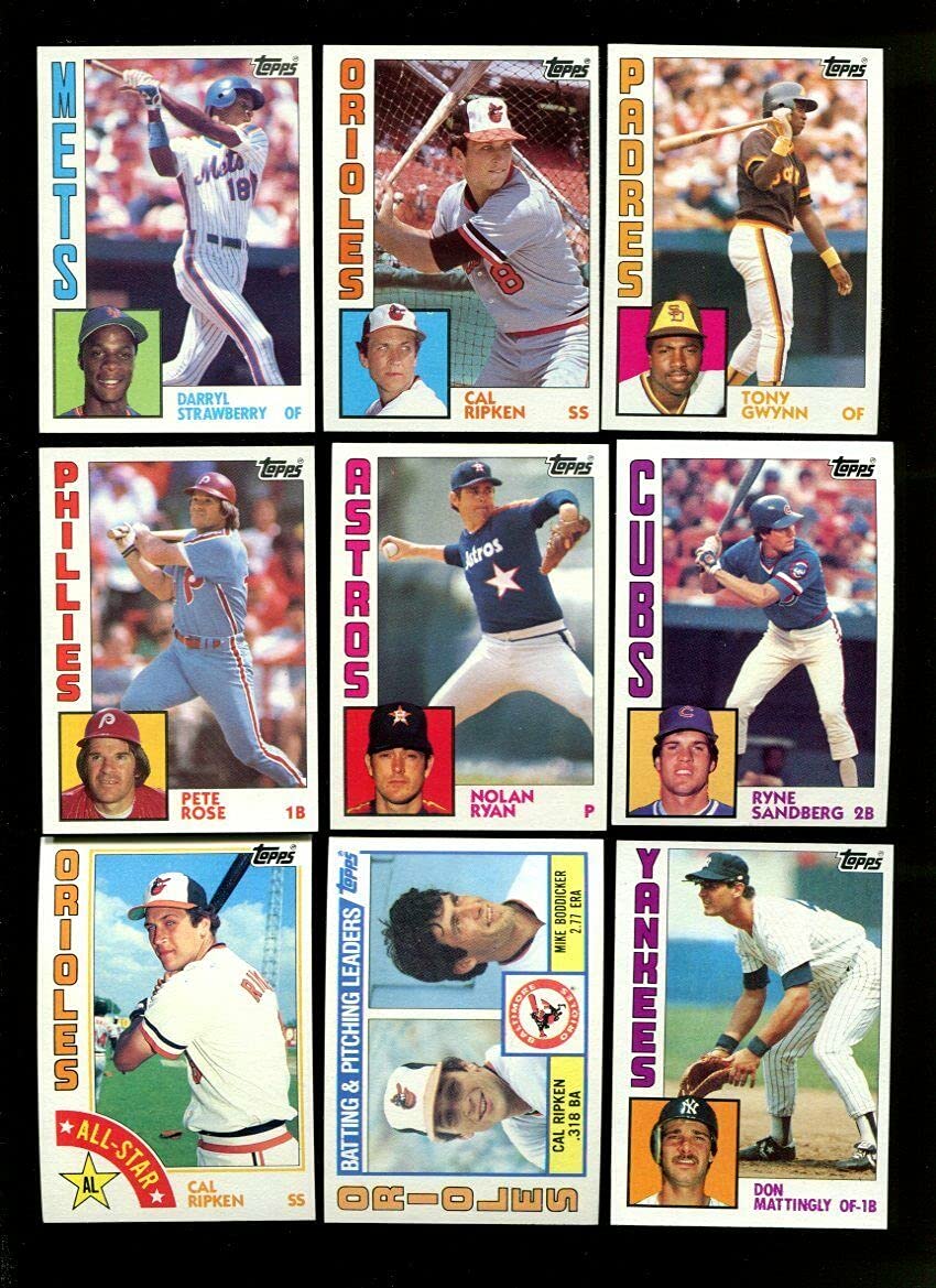 1984 Topps Baseball Complete 792 Card Set With 132 Traded Cards - Vintage MLB Trading Cards Collection for Collectors & Fans