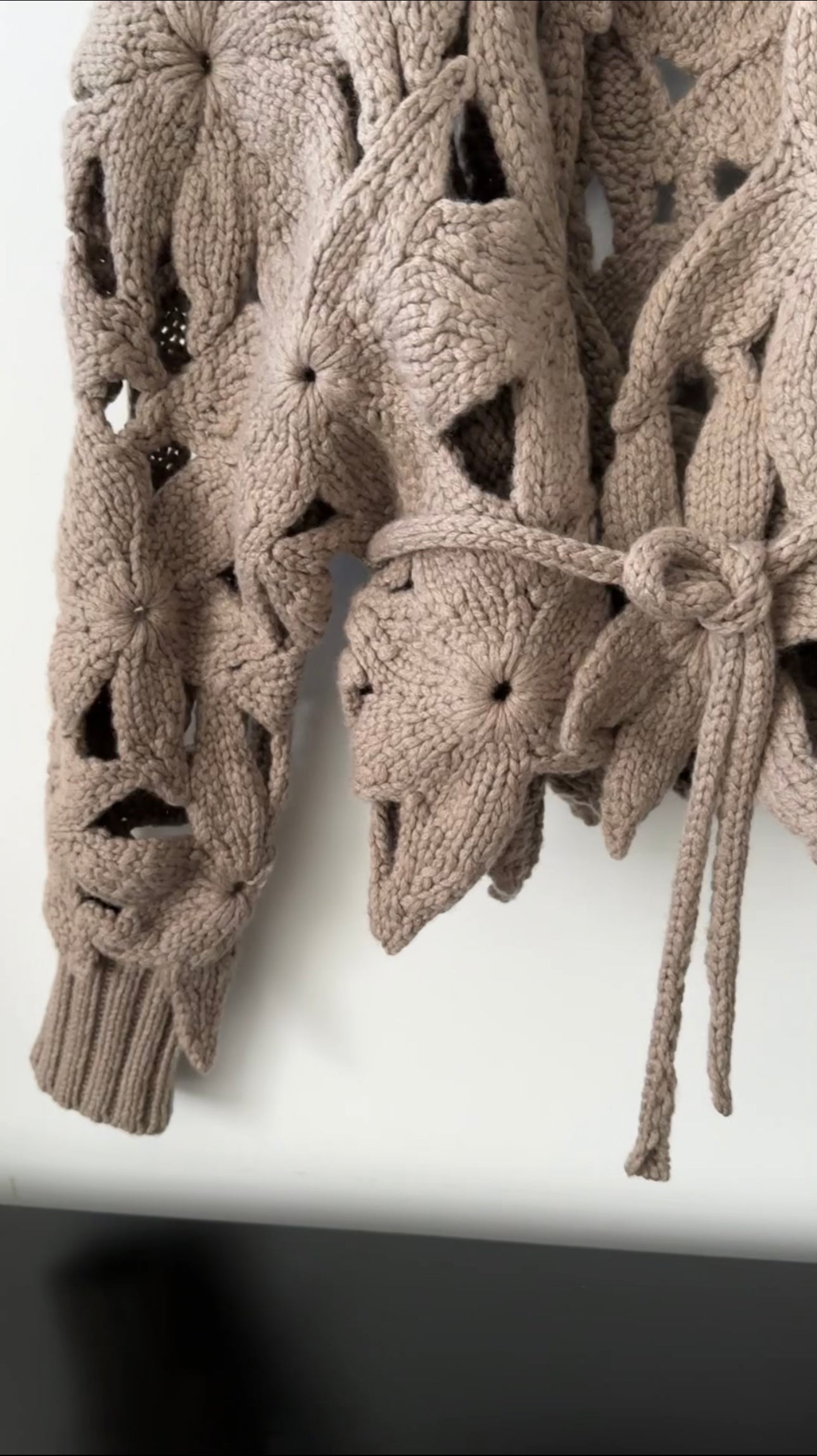Brunello Cucinelli Taupe Cashmere Flower Knit Cardigan Sweater for Women | Soft Luxury Cashmere Cardigan | S/M Size | Perfect for Fall & Winter Layering, Office Wear & Casual Outings