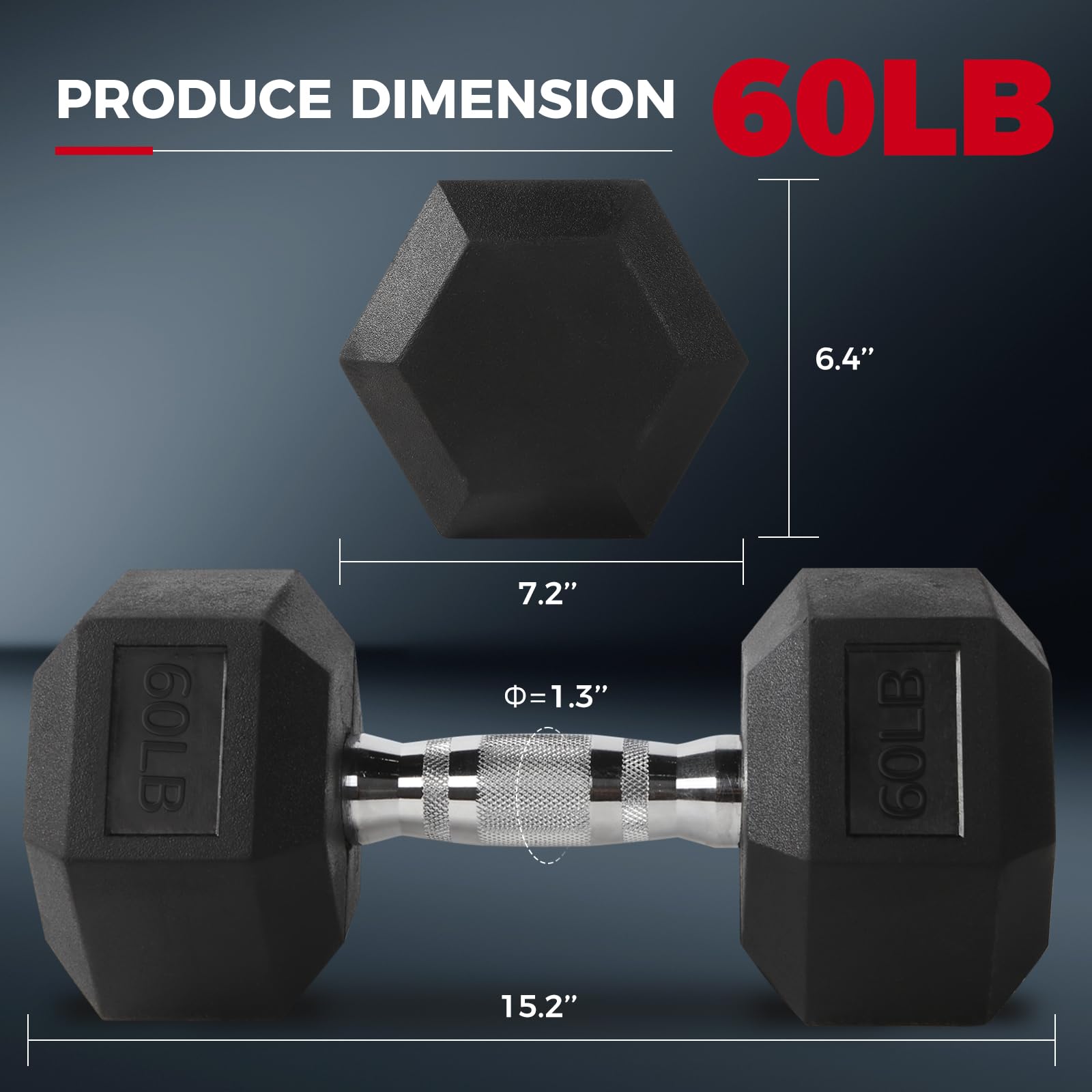 RitFit 5-300LBS Rubber Encased Hex Dumbbell Set with Optional Rack - Home Gym Strength Training Equipment for Men & Women - Perfect for Weight Lifting, CrossFit, and Full Body Workouts at Home