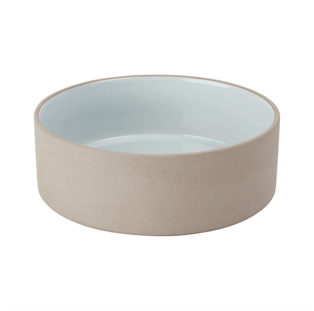 OYOY ZOO Sia Dog Bowl - Non-Slip Ceramic Pet Food Dish with Ice Blue Design - Small/Medium/Large Sizes - Perfect for Indoor/Outdoor Feeding & Water Station for Dogs & Cats