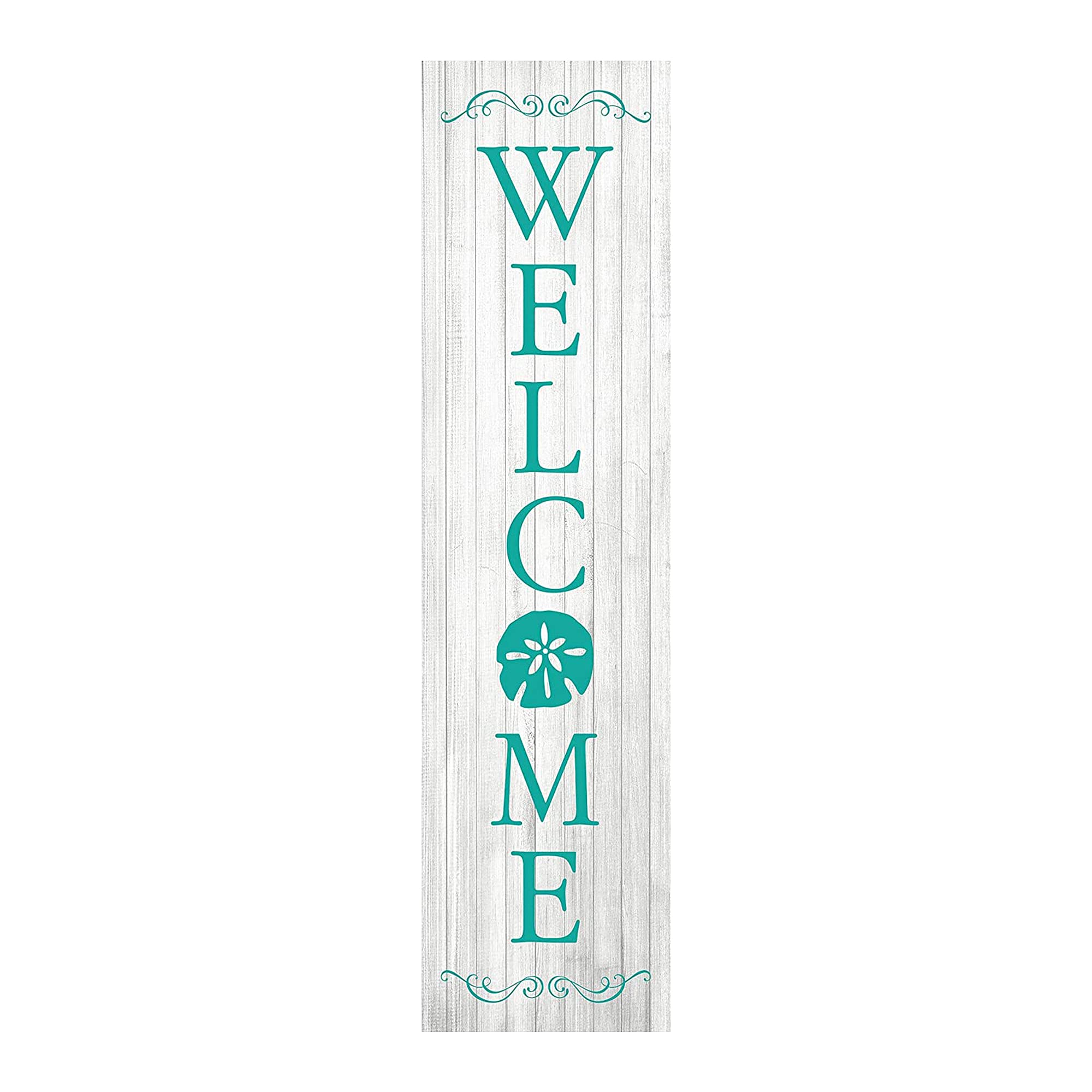 2ft Wooden Beach Welcome Sign for Front Door - Handmade Pine Porch Decor, Durable Vertical Wall Hanging Sign for Home, Indoor & Outdoor Decorative Housewarming Gift - Perfect for Beach Houses, Porches, and Cozy Home Entryways