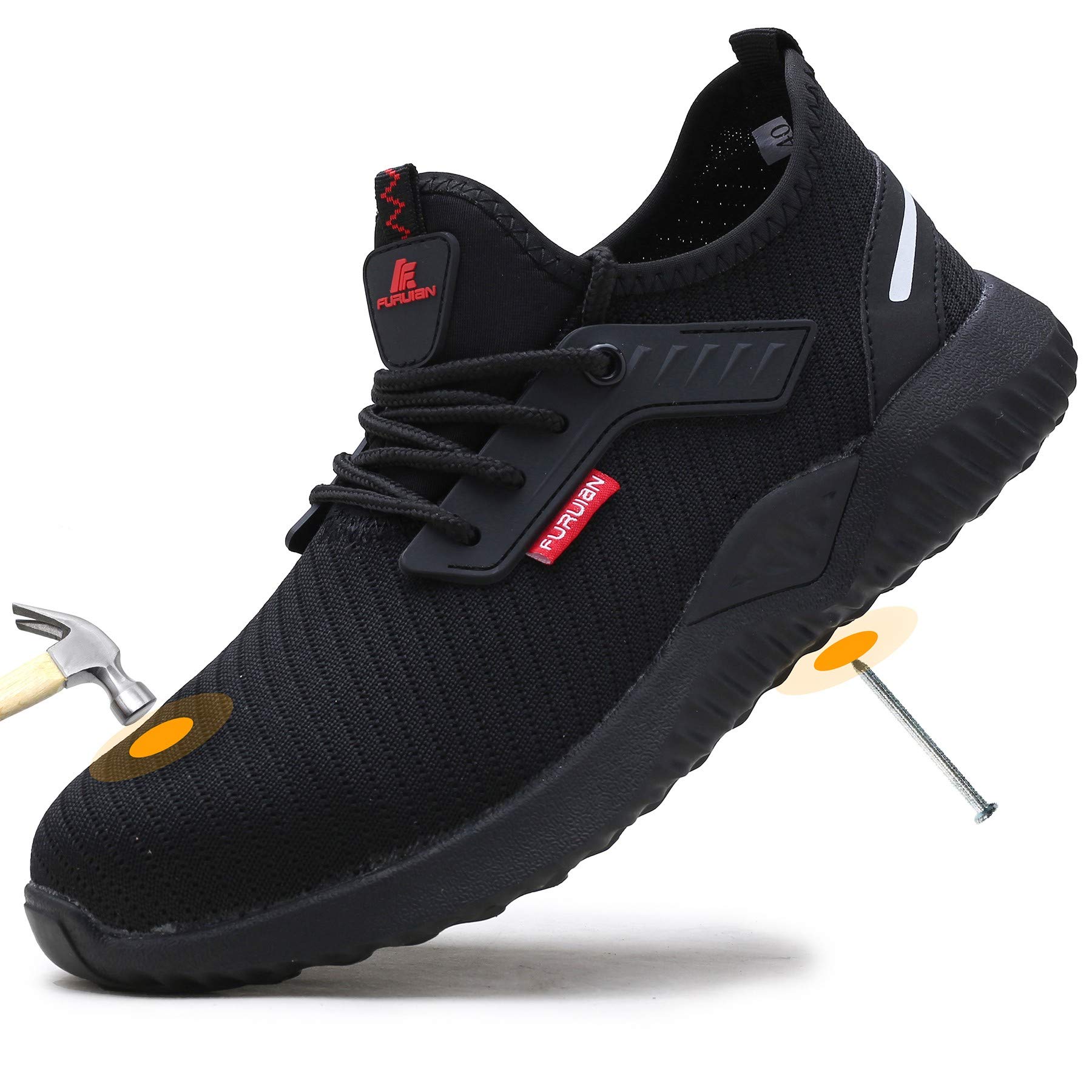 **Men's Steel Toe Work Shoes - Comfortable & Non-Slip Safety Sneakers for Warehouse, Construction & Industrial Use - Durable & OSHA Compliant**    *(Use Case: Ideal for construction workers, warehouse staff, and industrial laborers needing reliable safety footwear.)*