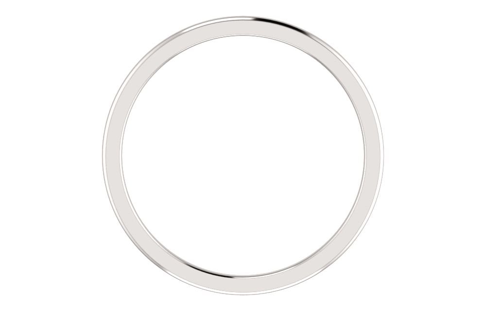 Jewels By Lux 14k White Gold 1mm Comfort Fit Men's Wedding Ring Band - Size 5 - Perfect for Weddings, Anniversaries & Everyday Wear