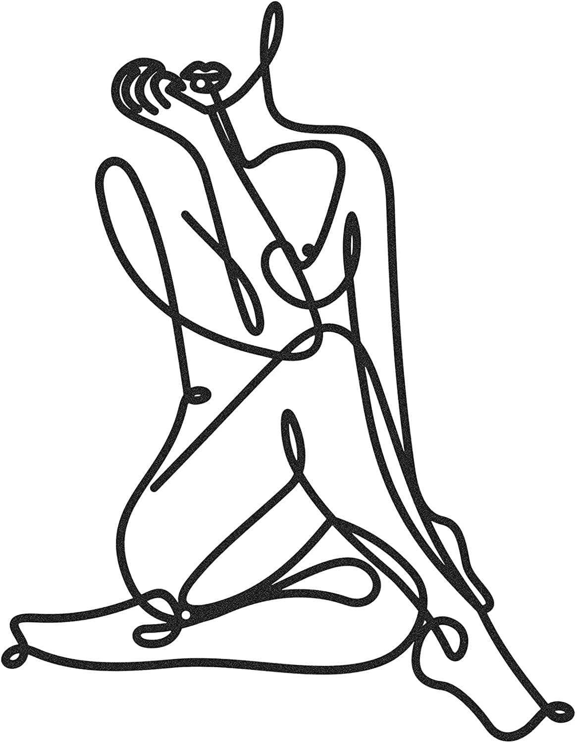 Minimalist Female Body Wire Art Decor - Abstract Metal Wall Sculpture for Bedroom, Living Room