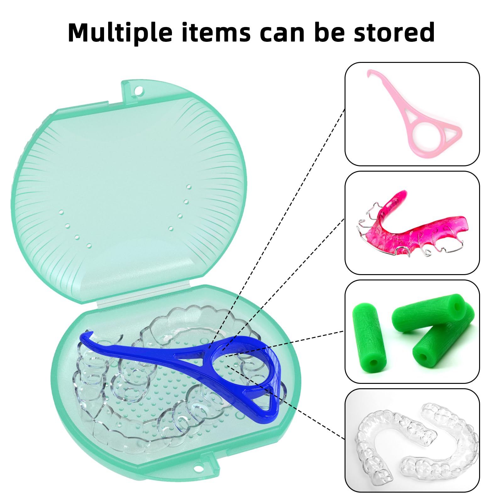 ARGOMAX Orthodontic Retainer Case - Durable Braces & Aligner Storage Box (1-Piece, Cyan) | Perfect for Travel, School & Daily Dental Care