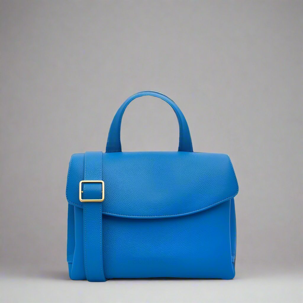 Premium Genuine Leather Crossbody Bag for Women - Cobalt Blue - Stylish & Durable Everyday Shoulder Purse for Work, Travel & Casual Outings