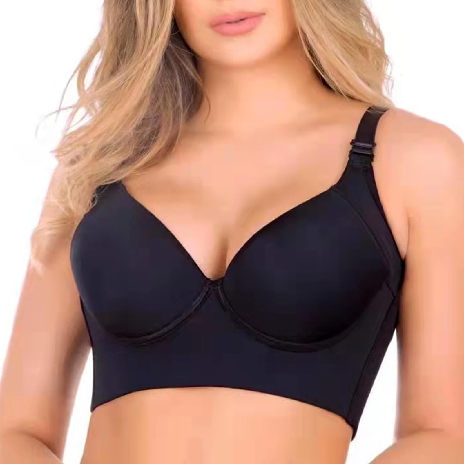 Rosyclo Full Back Coverage Bras for Women - Seamless Push Up Sports Bra with Shapewear, Deep Cup Hide Back Fat - Perfect for Workout, Yoga, and Everyday Comfort
