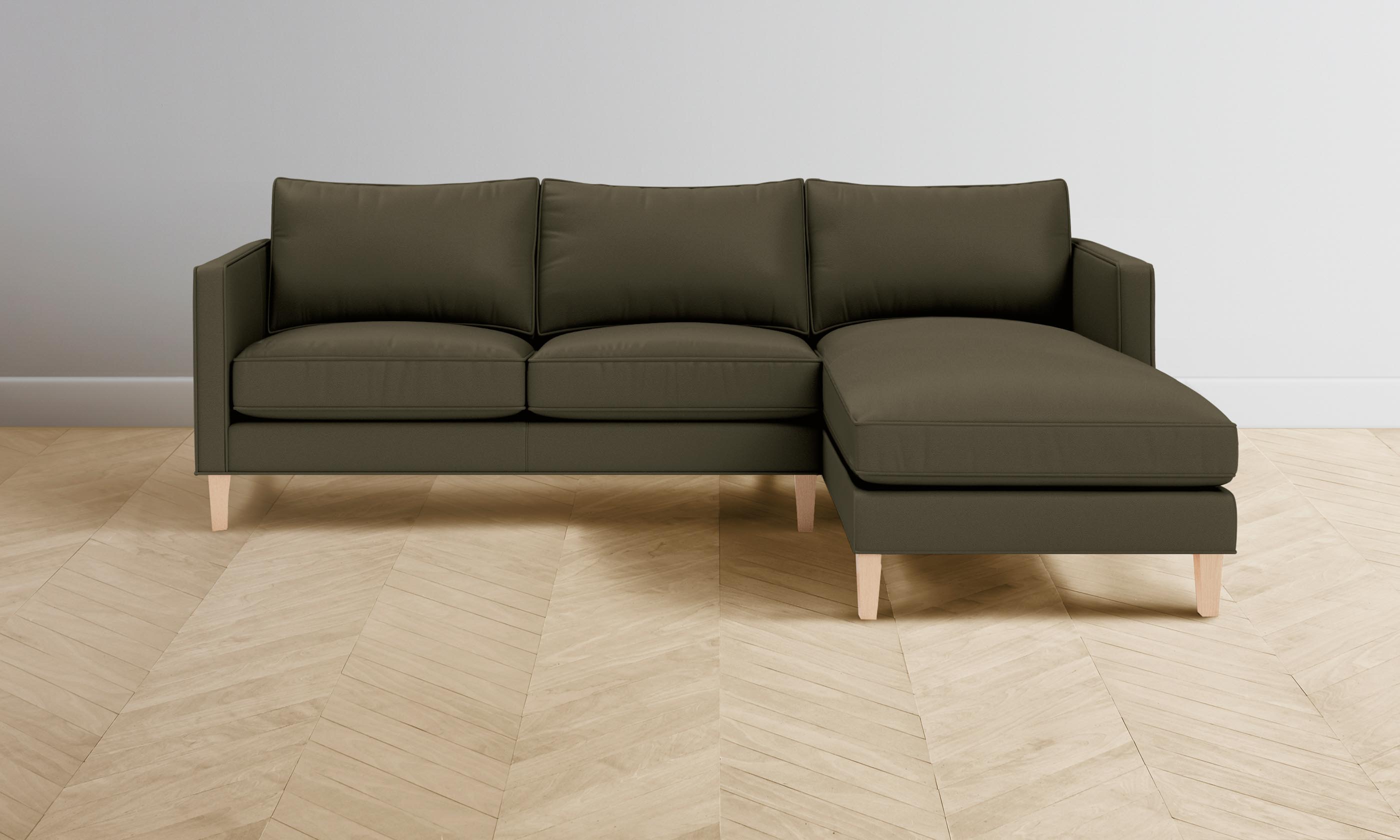 Premium Crosby Sectional Sofa in Pebbled Truffle Leather - Luxurious Comfort for Living Room & Home Theater
