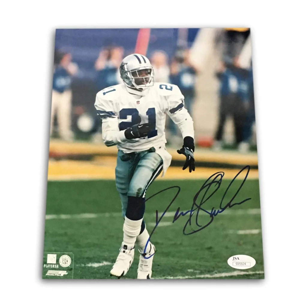 Deion Sanders Autographed 8x10 Photo with JSA COA - Dallas Cowboys Football Memorabilia for Collectors & Fans - Perfect for Man Cave, Sports Room, or Gift