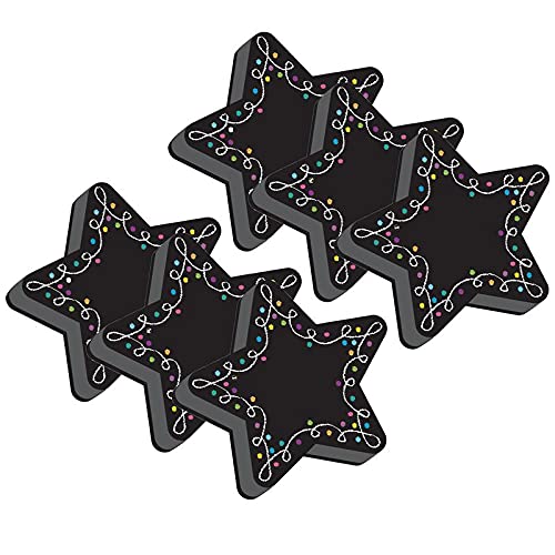6-Pack Magnetic Whiteboard Erasers with Star Chalk - Dust-Free Classroom & Office Supplies for Teachers, Students & Professionals
