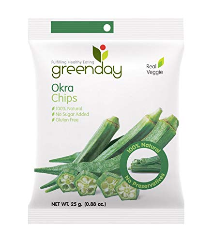 Crispy Dried Okra Chips - Healthy Vegetable Snacks, 25g (0.88oz) Pack of 3 | Vegan, Gluten-Free, Keto-Friendly Snack for On-the-Go, Office, or Movie Night
