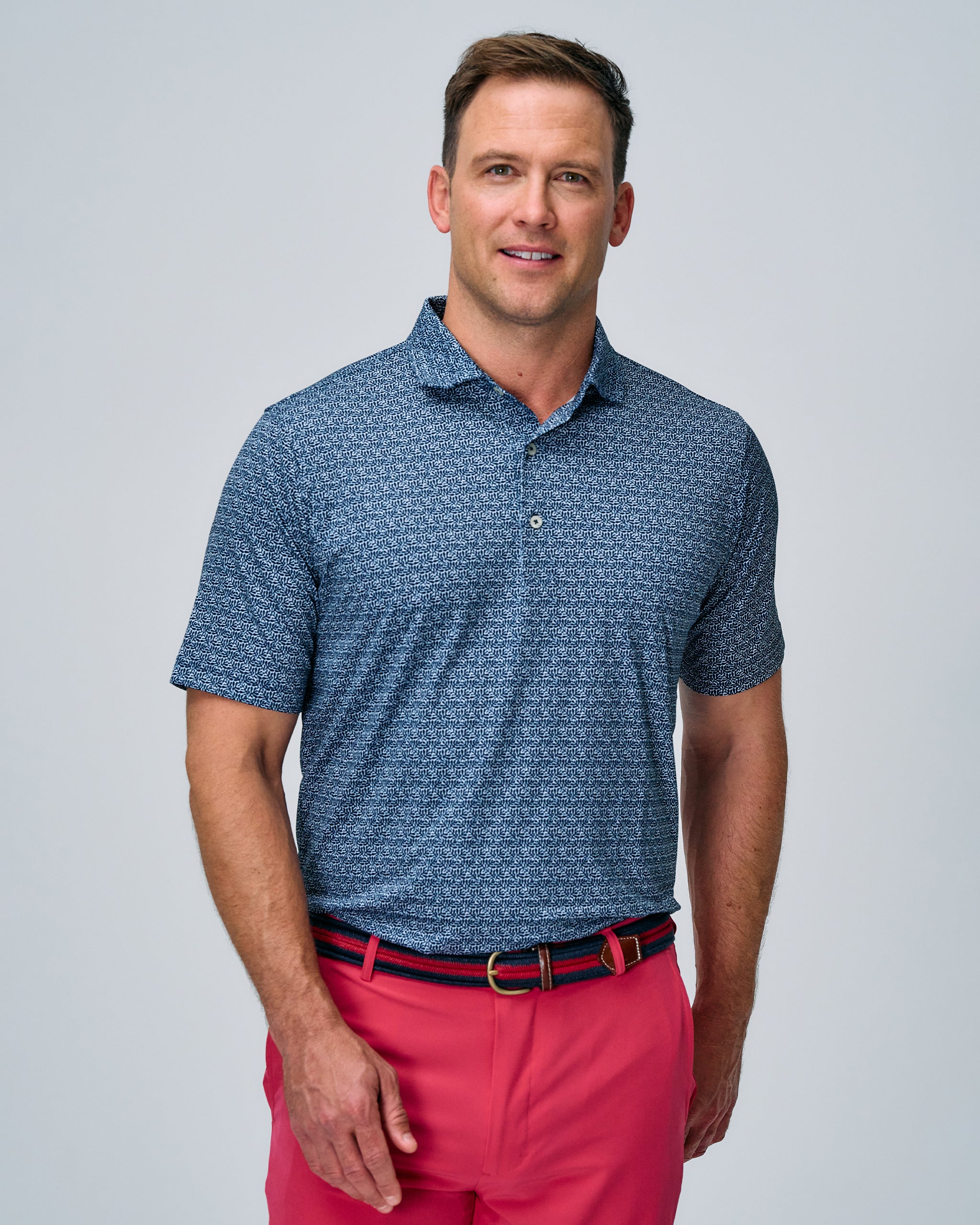 SEACLIFF PRINT POLO Shirt for Men - Stylish Casual Short Sleeve Button Down Shirt - Perfect for Summer, Beach, and Outdoor Activities
