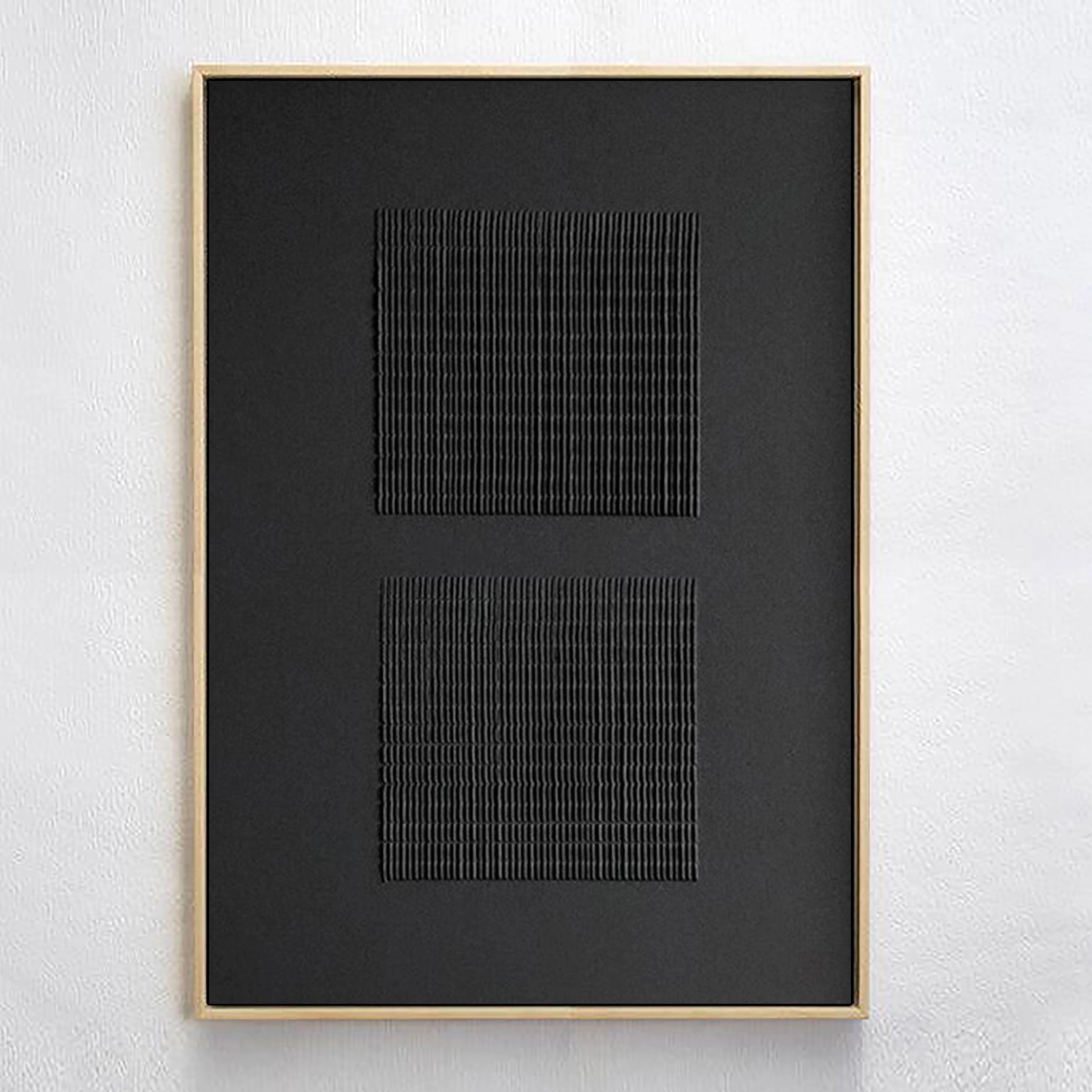 Black Minimalist Textured Painting Canvas Wall Art - Modern Abstract Home Decor for Living Room, Bedroom & Office #MZ012