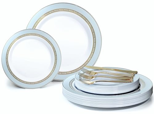 B. Ritz White / Blue & Gold, Gold Silverware