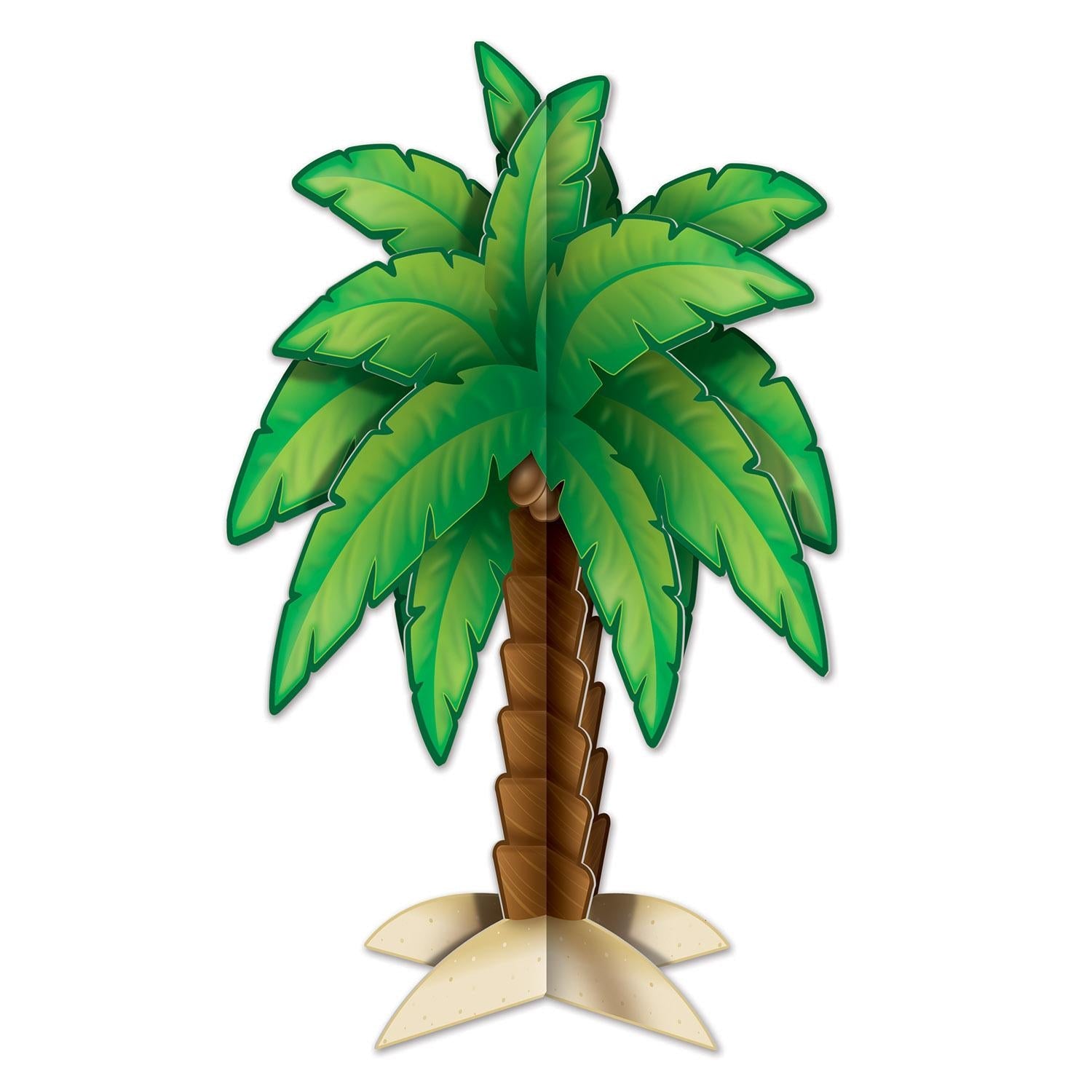 12 Pack Beistle Luau Party 3D Palm Tree Centerpieces - Tropical Hawaiian Theme Decorations for Summer Parties, Beach Weddings & Poolside Events