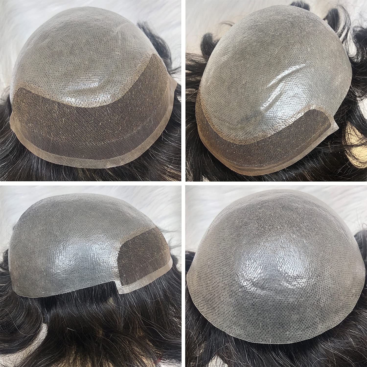 Dreambeauty 10x8 Inch Men's Hair Toupee - European Human Hair Lace Front Wig with 0.08mm Thin Skin Base & V-looped Hair Replacement System (#4 Medium Brown) - Natural Hairline for Daily Wear, Work & Social Events