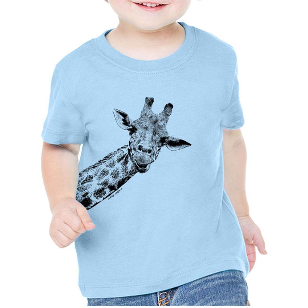 Indigo Legend Giraffe Graphic T-Shirt for Kids - Soft Cotton Tee for Boys & Girls - Perfect for School, Playdates & Family Outings