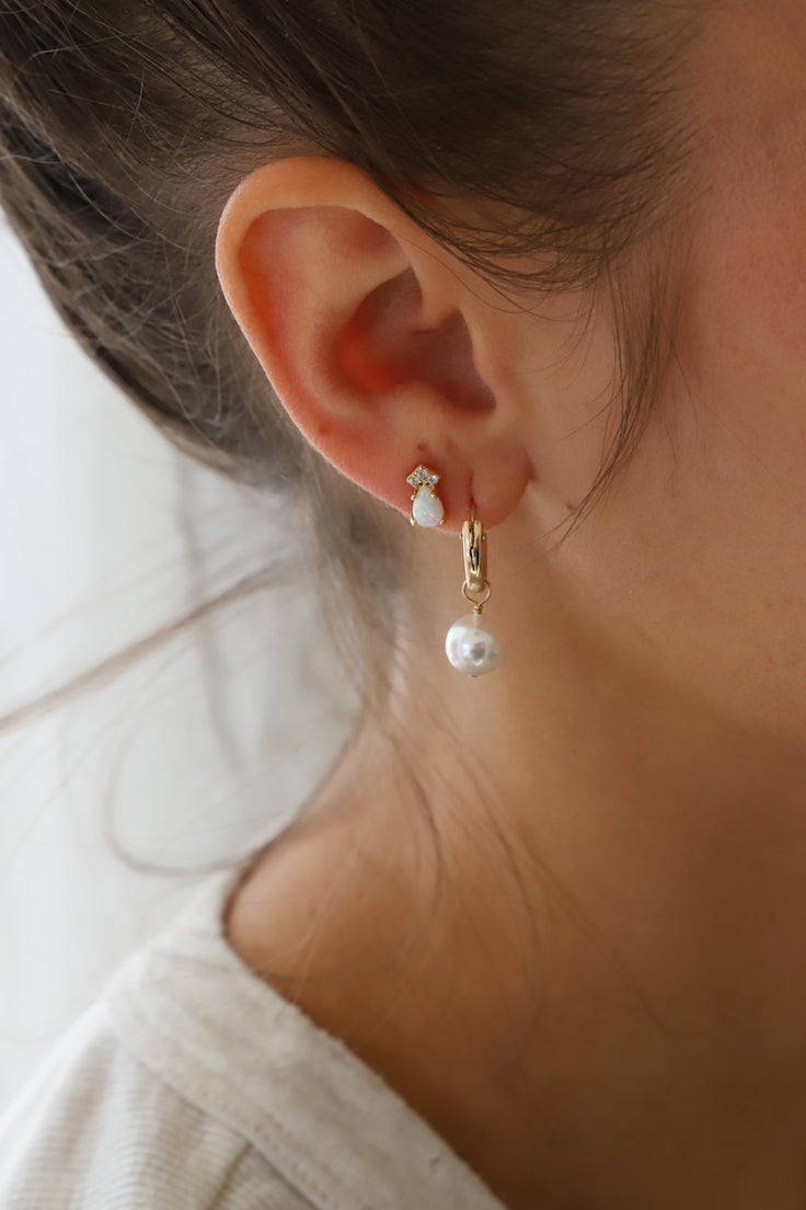 Stylish Audrey Pearl Hoop Earrings for Women - Elegant & Trendy Jewelry for Parties, Weddings & Everyday Wear