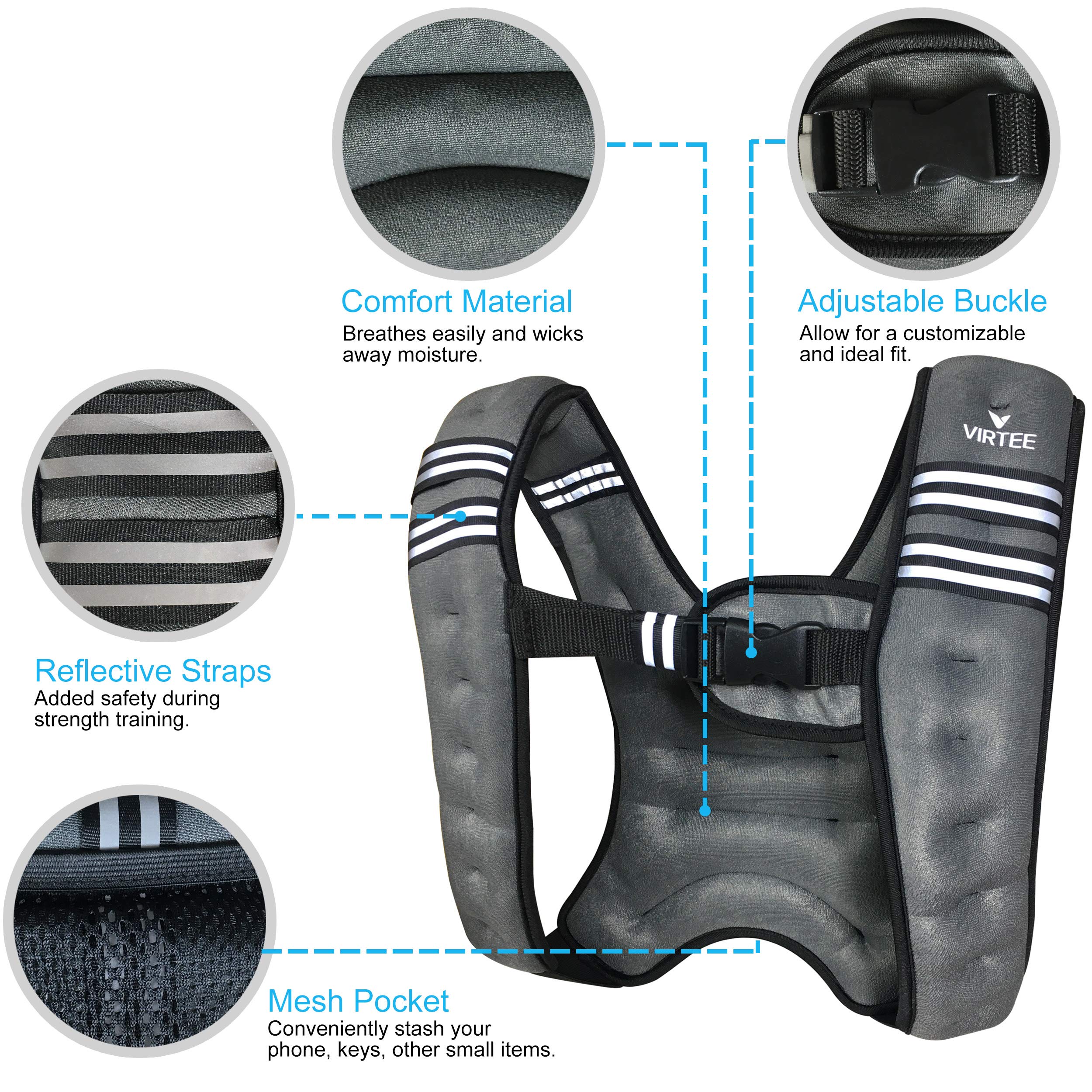 Adjustable Weighted Vest 5/10/16 Lbs for Men, Women & Kids - Fitness Training Vest for Running, Gym Workouts, Jogging & Bodybuilding - Perfect for CrossFit, HIIT & Home Exercise Routines