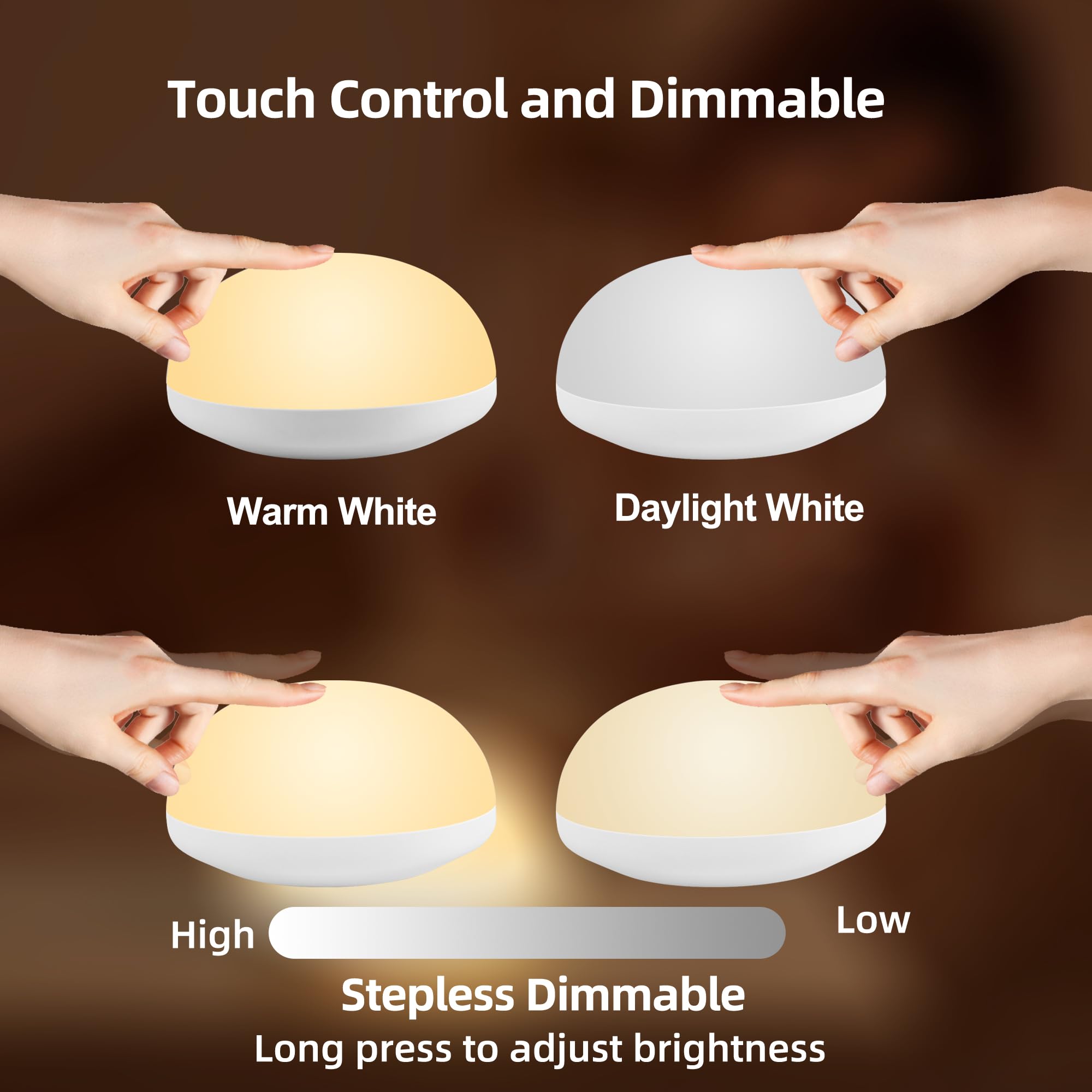 Rechargeable Baby Night Light with Remote & Timer - Dimmable Touch Control Nursery Light for Breastfeeding, 2 Color Modes | Portable Night Light for Kids Room, Bedside & Travel Use