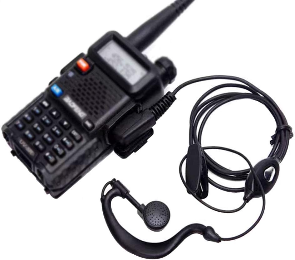 APPSTER Air Acoustic Tube Covert Earpiece with Throat Mic - Invisible In-Ear Headset for Baofeng UV5R & BF-888S Walkie Talkies | Two-Way Radio Communication | Perfect for Security, Construction & Outdoor Activities (Black)