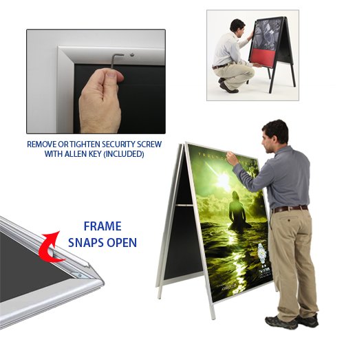 36x36 A-Frame Sign Holder with Security Screws | 1 1/4