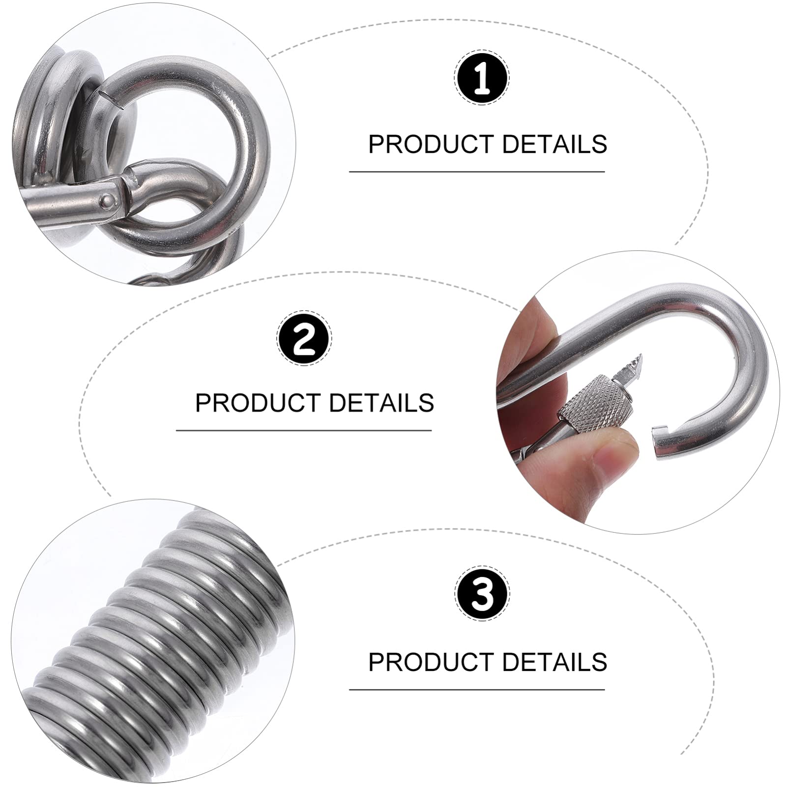 UKCOCO Heavy Duty Retractable Spring Hook Set - Durable Hanging Hooks for Hammocks, Swings, Clothes Racks & Porch (1 Set) - Perfect for Outdoor, Indoor & Garage Organization