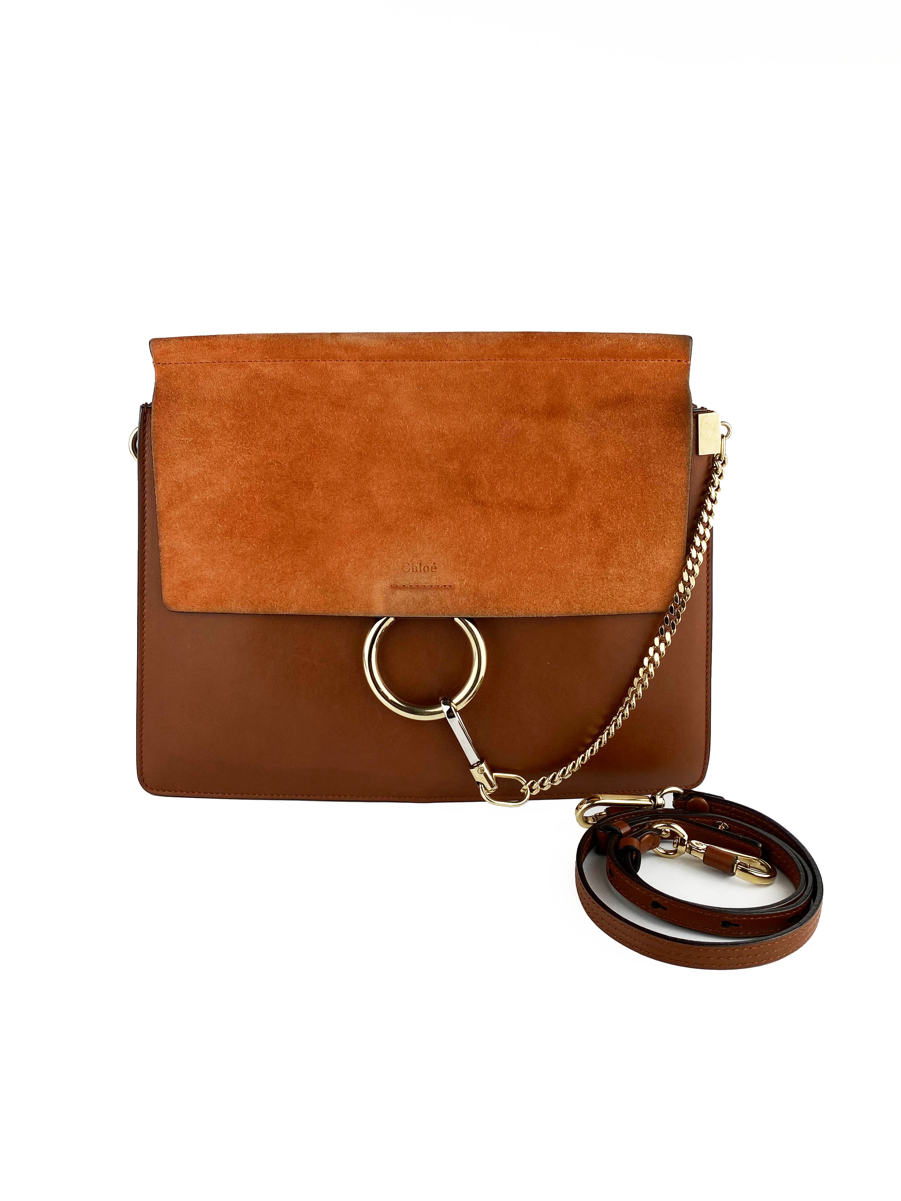 Chloe Brown Faye Medium Shoulder Bag - Premium Leather Crossbody Purse for Women | Fashionable Everyday Handbag for Work, Travel & Date Night