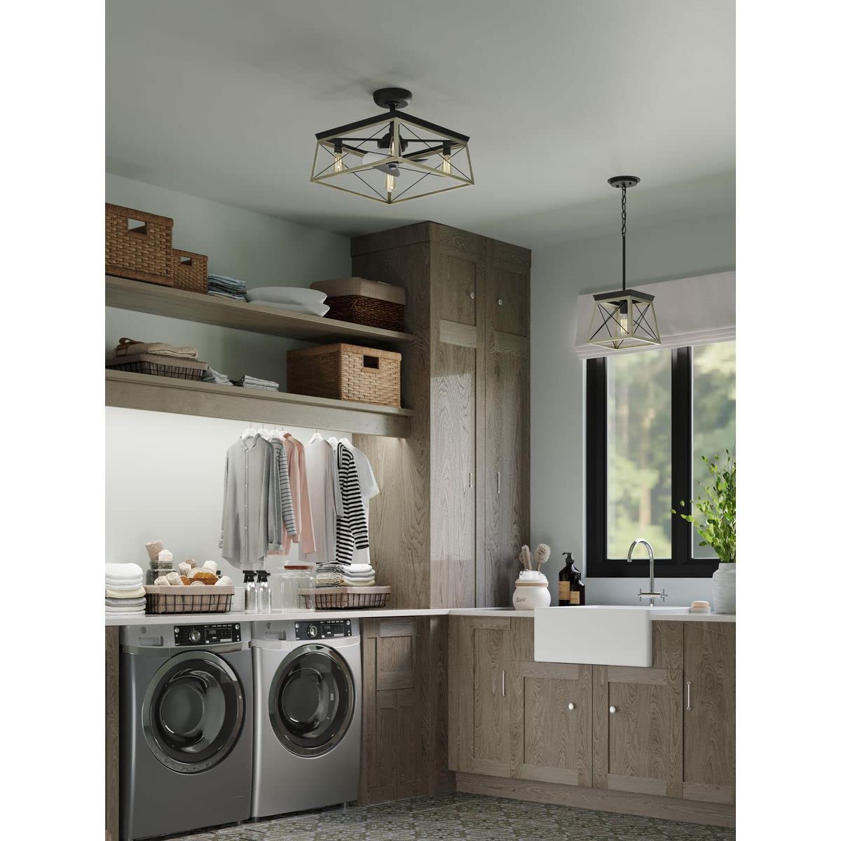Briarwood Collection 22-Inch 3-Blade Farmhouse Ceiling Fan with AC Motor in Graphite - Perfect for Living Room, Bedroom, and Outdoor Covered Porch