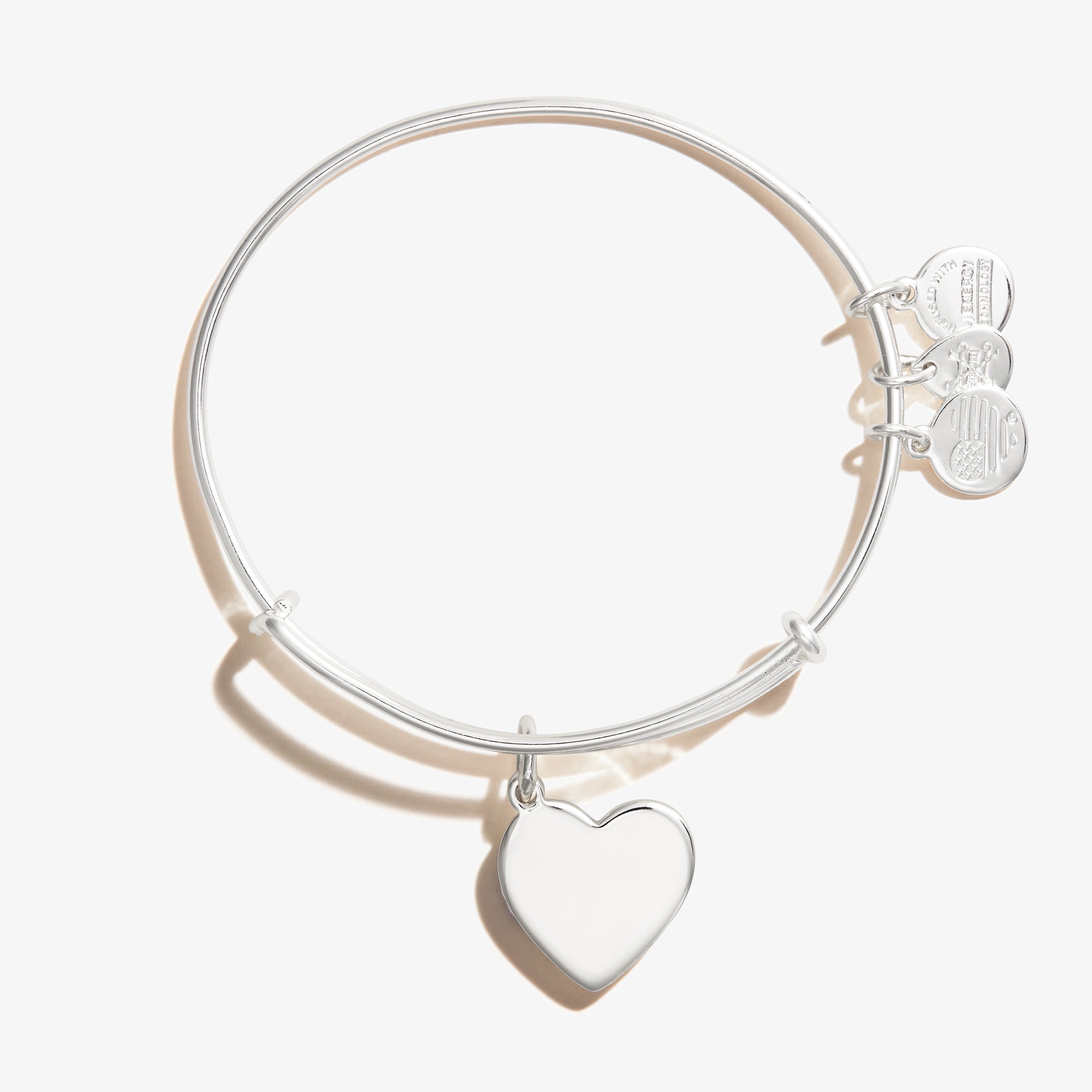 Elegant Heart Charm Bangle Bracelet for Women - Sterling Silver or Gold Plated - Perfect for Valentine's Day Gifts, Anniversary Presents & Everyday Wear