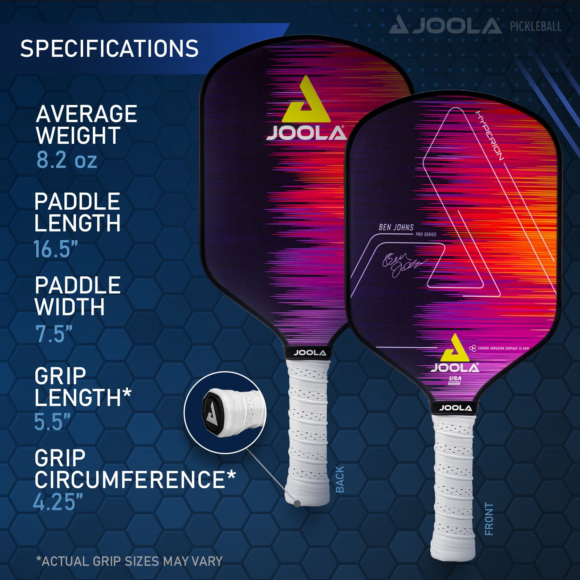 JOOLA Ben Johns Hyperion CAS Pickleball Paddle - Lightweight Carbon Fiber Surface for Power & Control - Perfect for Competitive Play & Tournaments