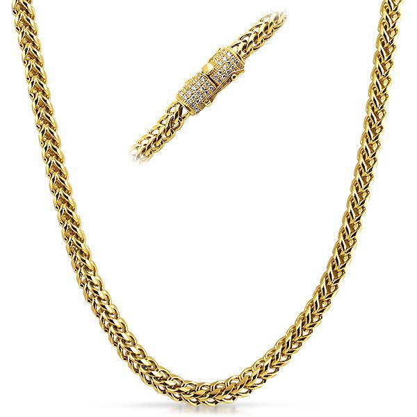 18K Gold Plated 6mm Franco Chain Necklace for Women - Elegant Luxury Jewelry for Parties, Weddings & Special Occasions