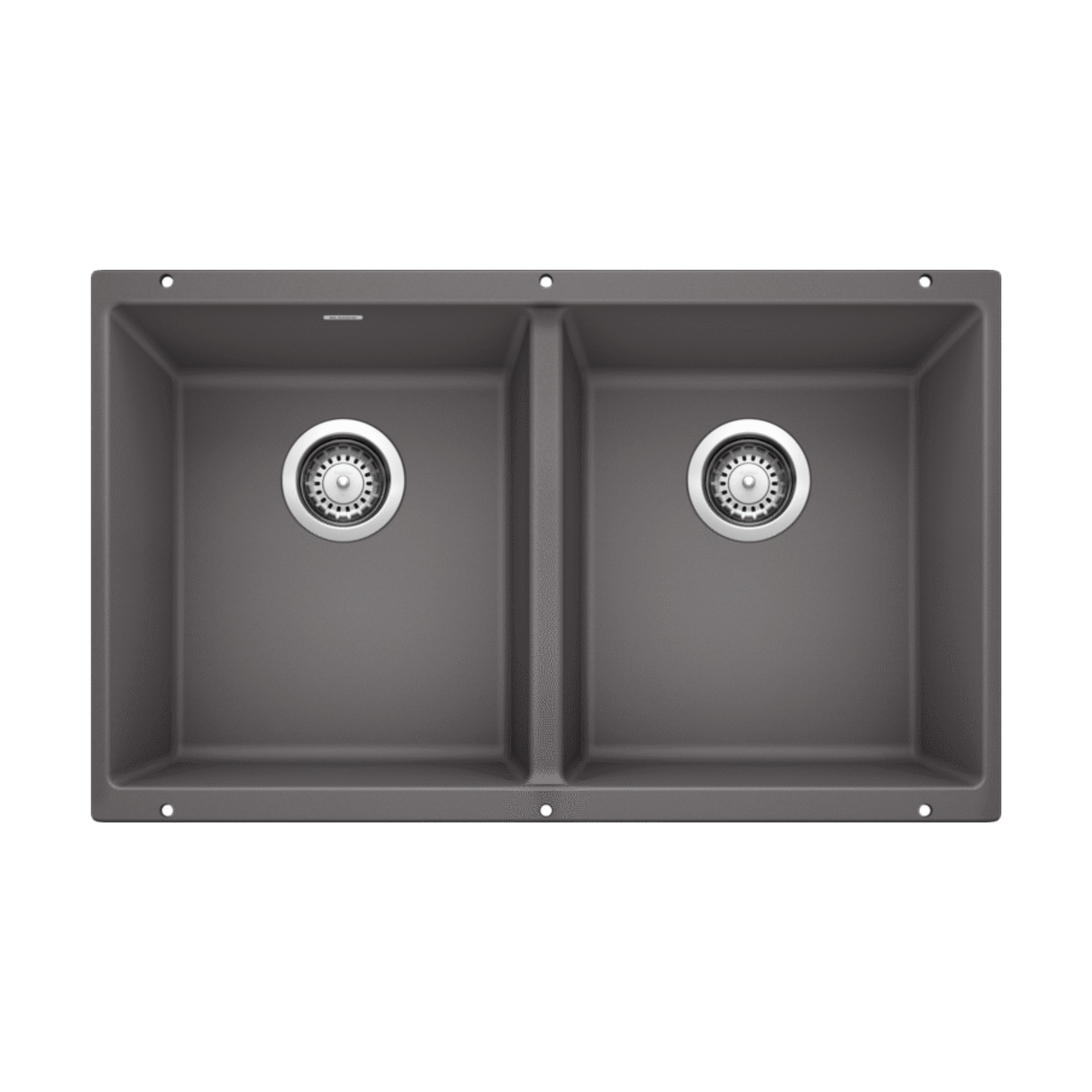 Blanco PRECIS Equal Double Bowl 29.75 Inch SILGRANIT Undermount Kitchen Sink - Durable Stain-Resistant Design for Busy Home Chefs & Modern Kitchens