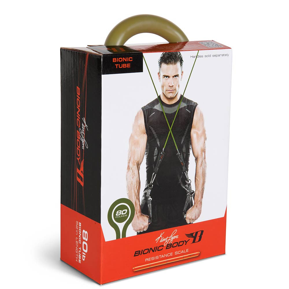 80lb Resistance Band - Bionic Body BBRT 0080 Heavy Duty Exercise Tube for Strength Training, Home Workouts & Physical Therapy | Perfect for Gym, Fitness & Rehabilitation