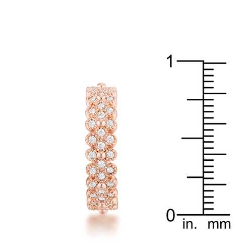 1ct CZ Rose Gold Textured Bezel Eternity Ring for Women - Perfect for Weddings, Anniversaries & Special Occasions