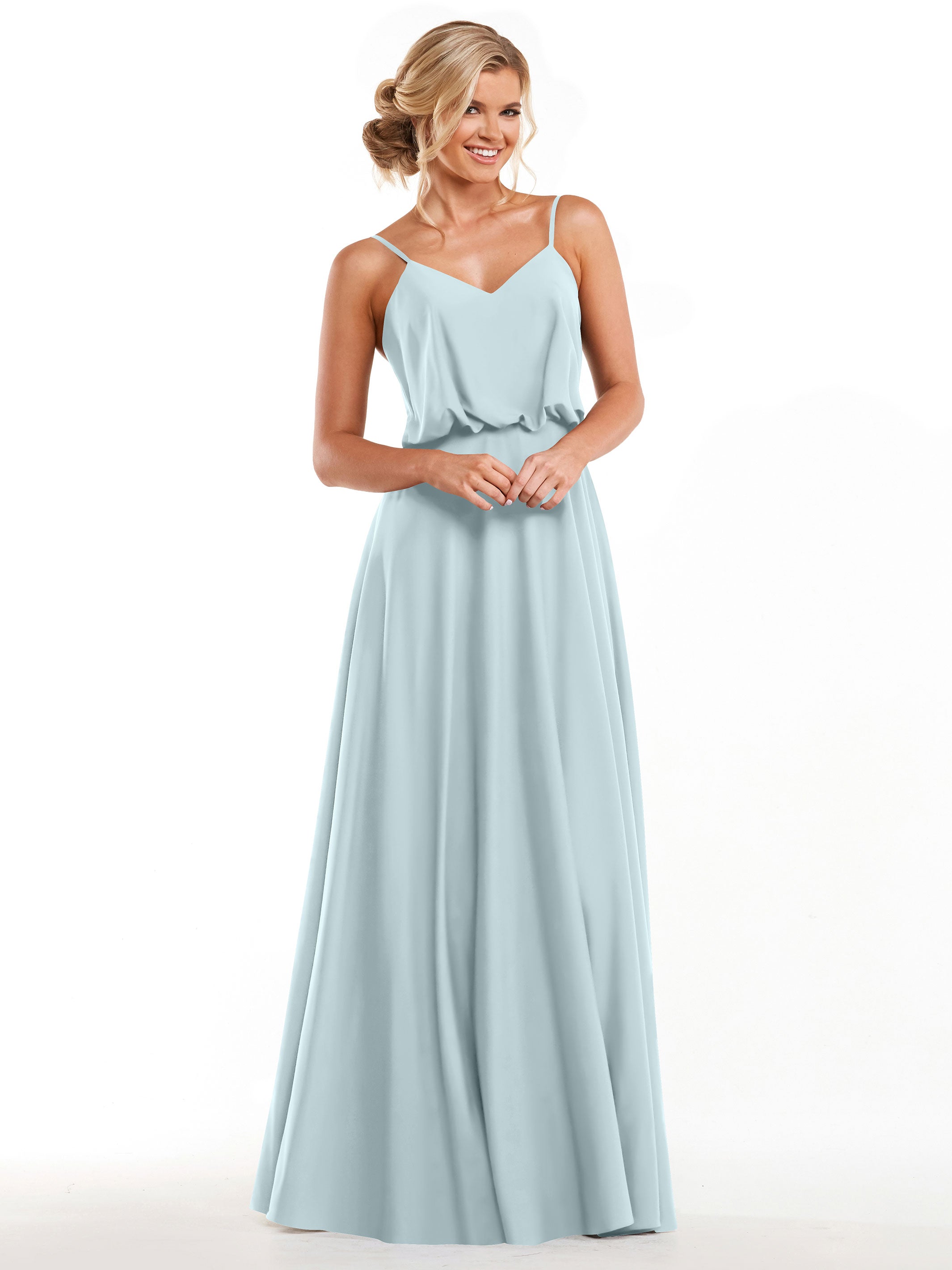 Elegant 83040 A-Line Bridesmaid Dress with Flowy Stretch Chiffon Skirt - Perfect for Weddings, Formal Events & Special Occasions