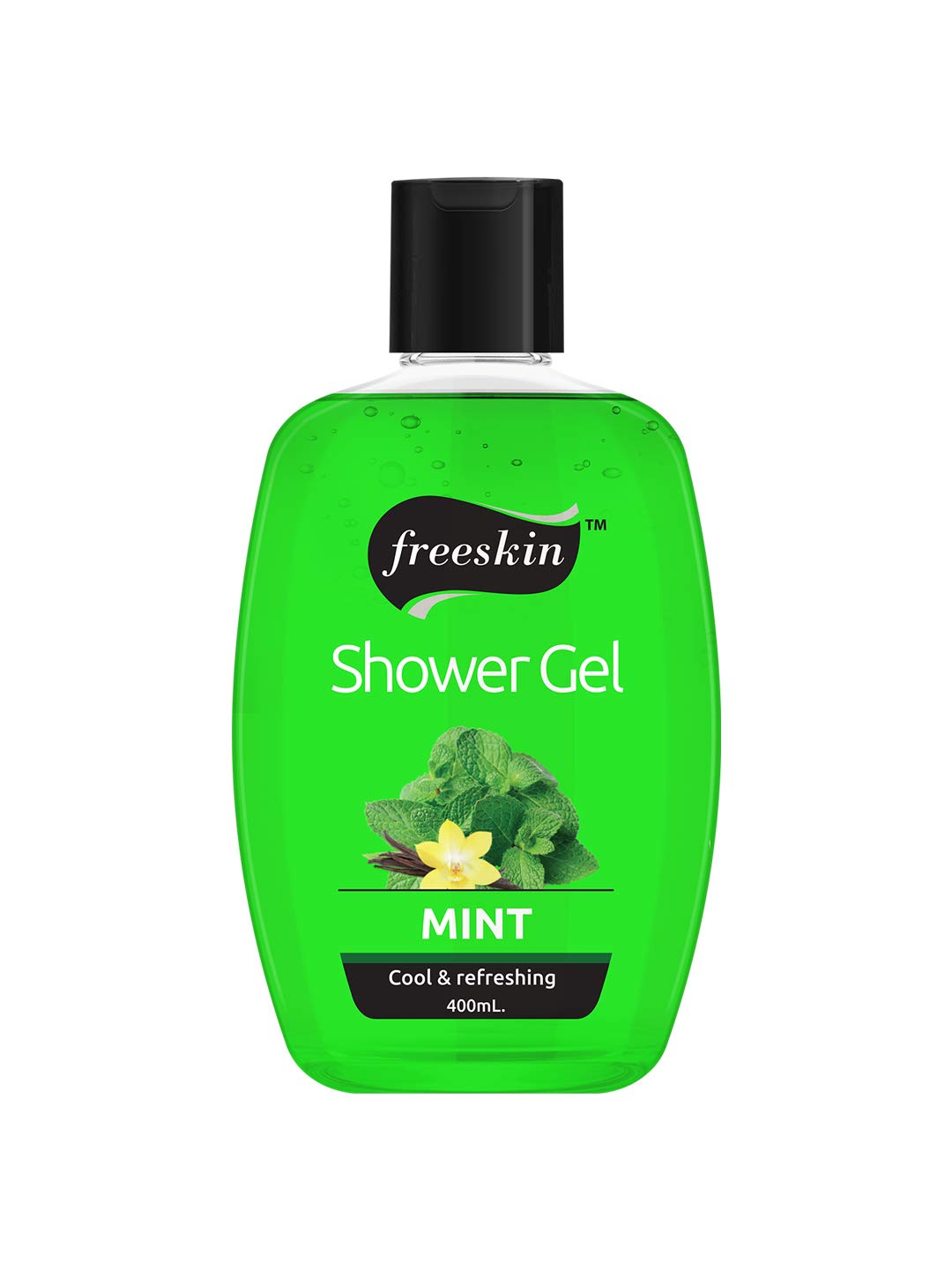 Freeskin Mint Body Wash & Shower Gel - 400ml Paraben Free, Sulfate Free, Mineral Oil Free - Refreshing Unisex Cleanser for Dry & Sensitive Skin - Perfect for Daily Shower & Post-Workout Hydration