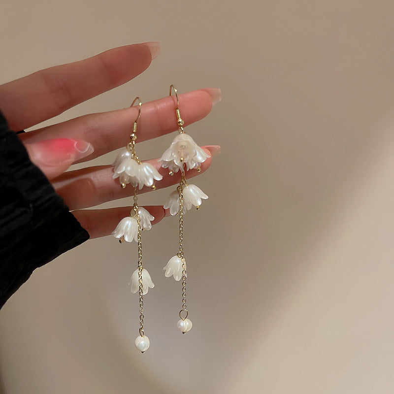 Crystal Tulip Flower Dangle Earrings for Women | Elegant Bohemian Jewelry Gift | HE8620 | Perfect for Weddings, Parties & Everyday Wear