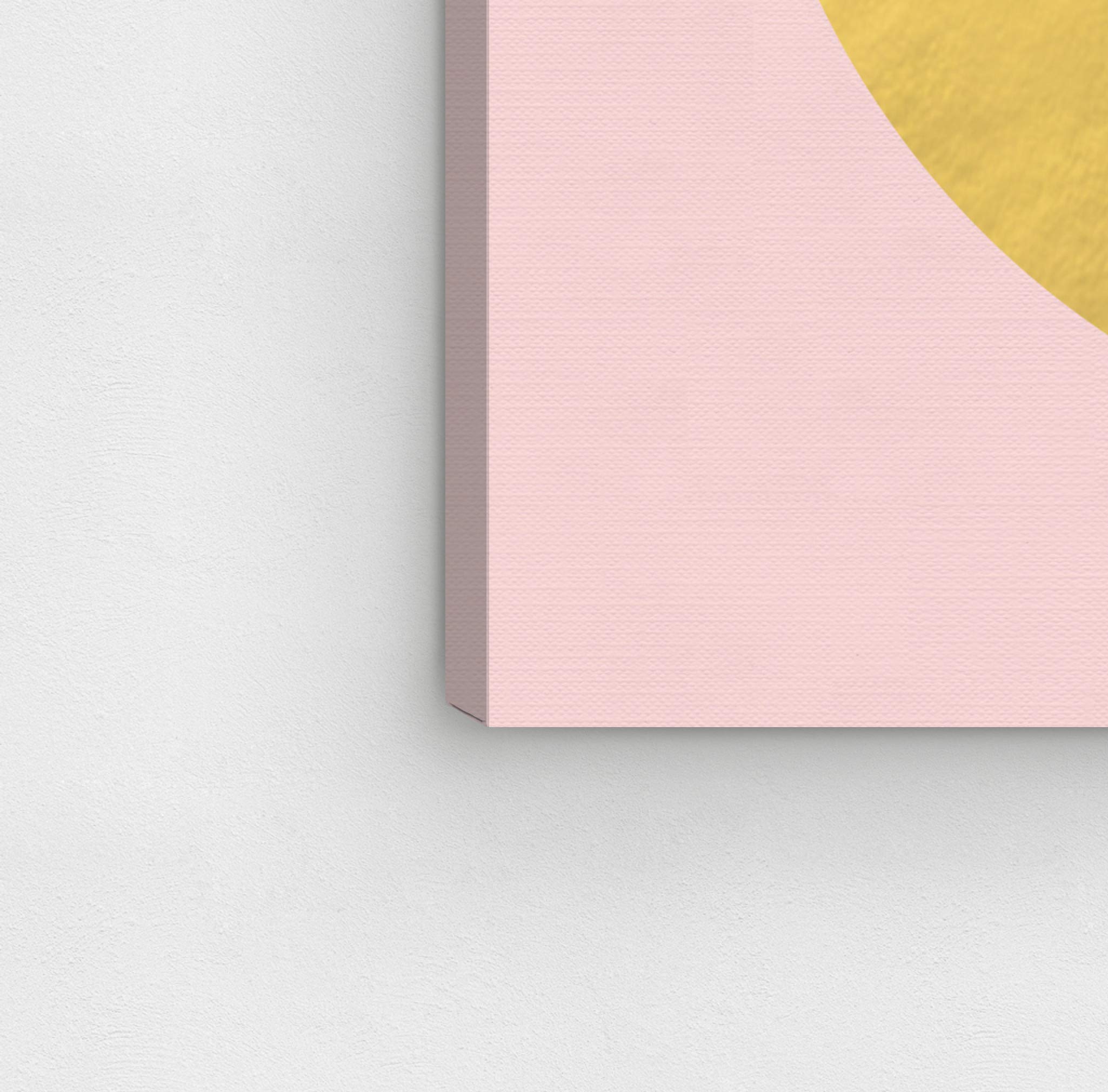 Oliver Gal Artist Co. 'Think Happy' Gold & Pink Wall Art Canvas Print - 24x24 Inch Inspirational Quote Home Decor for Living Room, Bedroom & Office