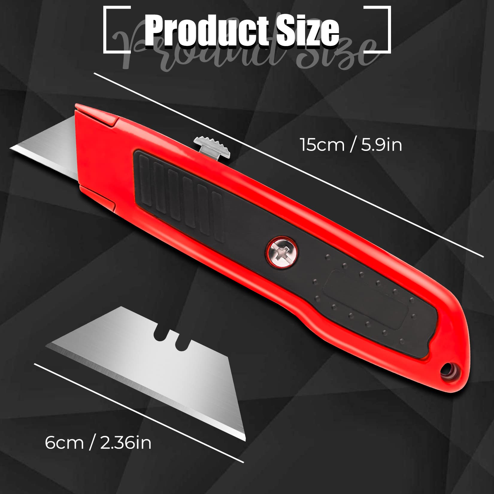 2 Pack Heavy Duty Retractable Utility Knife with 10 Extra SK5 Blades - Aluminum Alloy Box Cutter for Cardboard, Packaging, Carpet Cutting - Perfect for Warehouse, Moving, DIY & Craft Projects