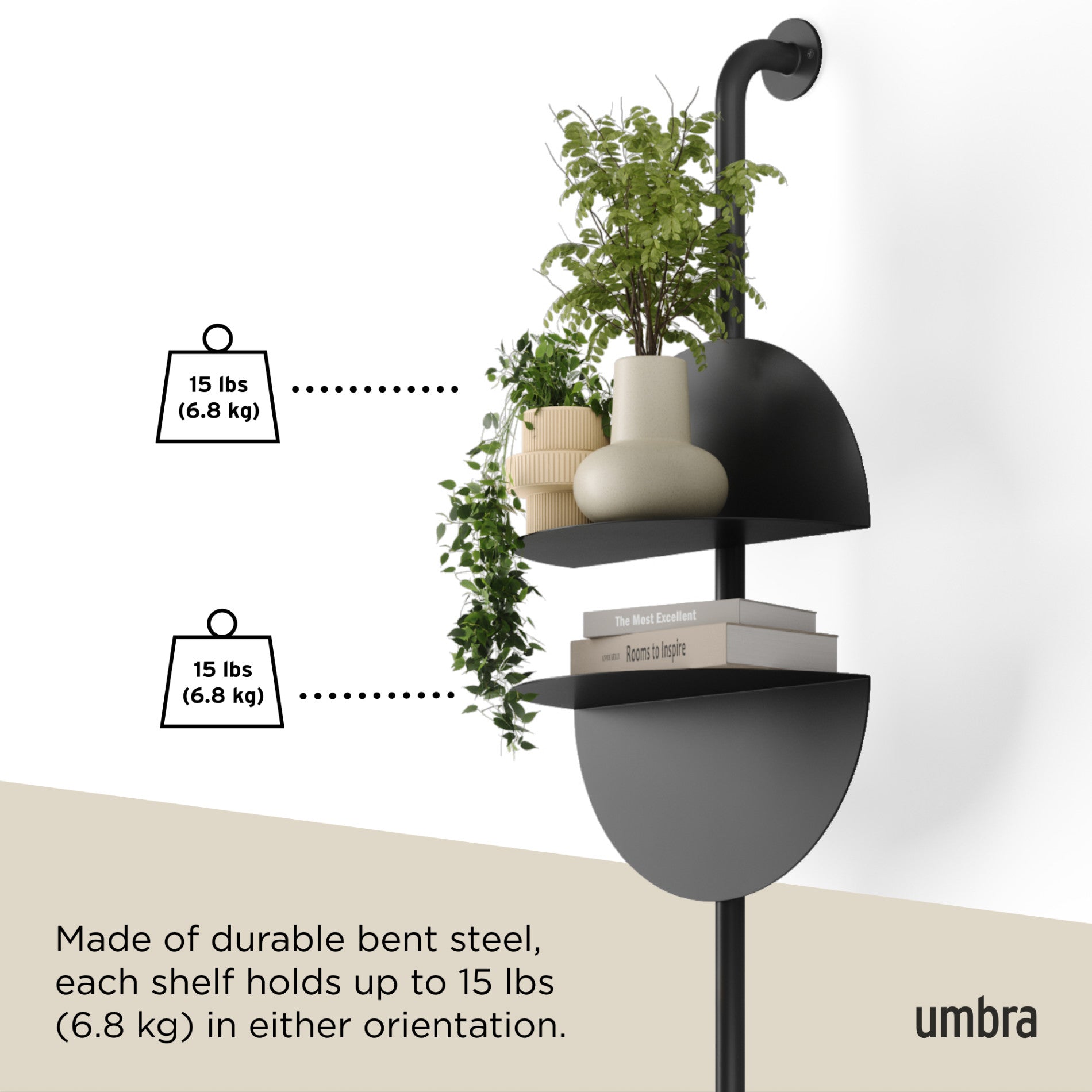 Adjustable Standing Shelf - Sturdy & Space-Saving Storage Organizer for Home Office, Kitchen, or Bathroom | Perfect for Books, Plants & Decor Items