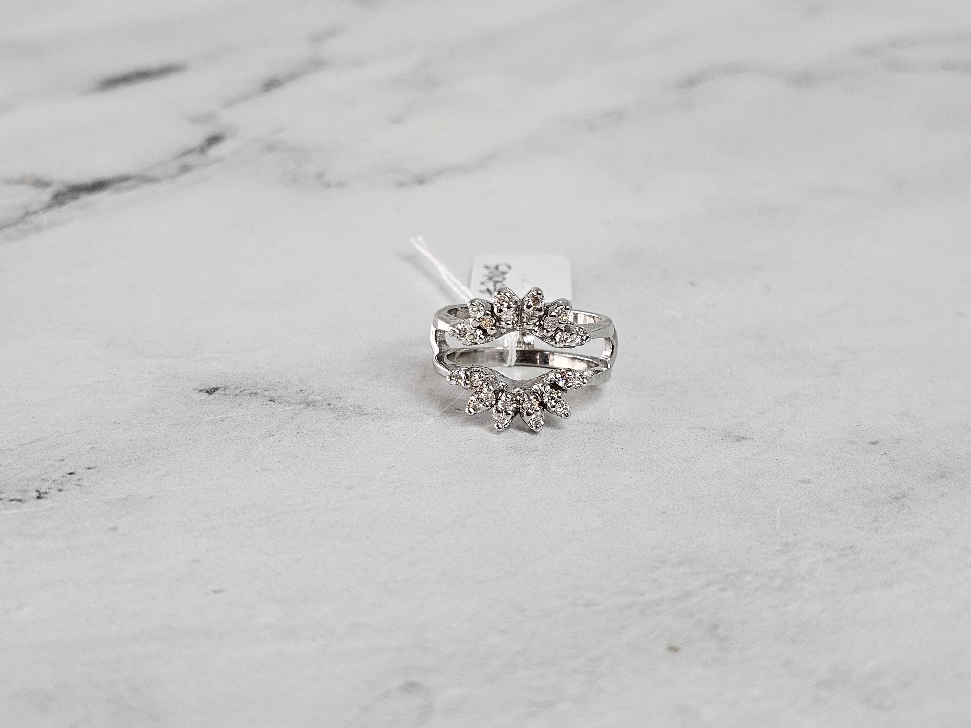 Vintage Diamond Ring Guard Enhancer - 14k White Gold Wedding Band Enhancer for Engagement Rings & Bridal Jewelry - Perfect for Anniversaries, Proposals & Special Occasions