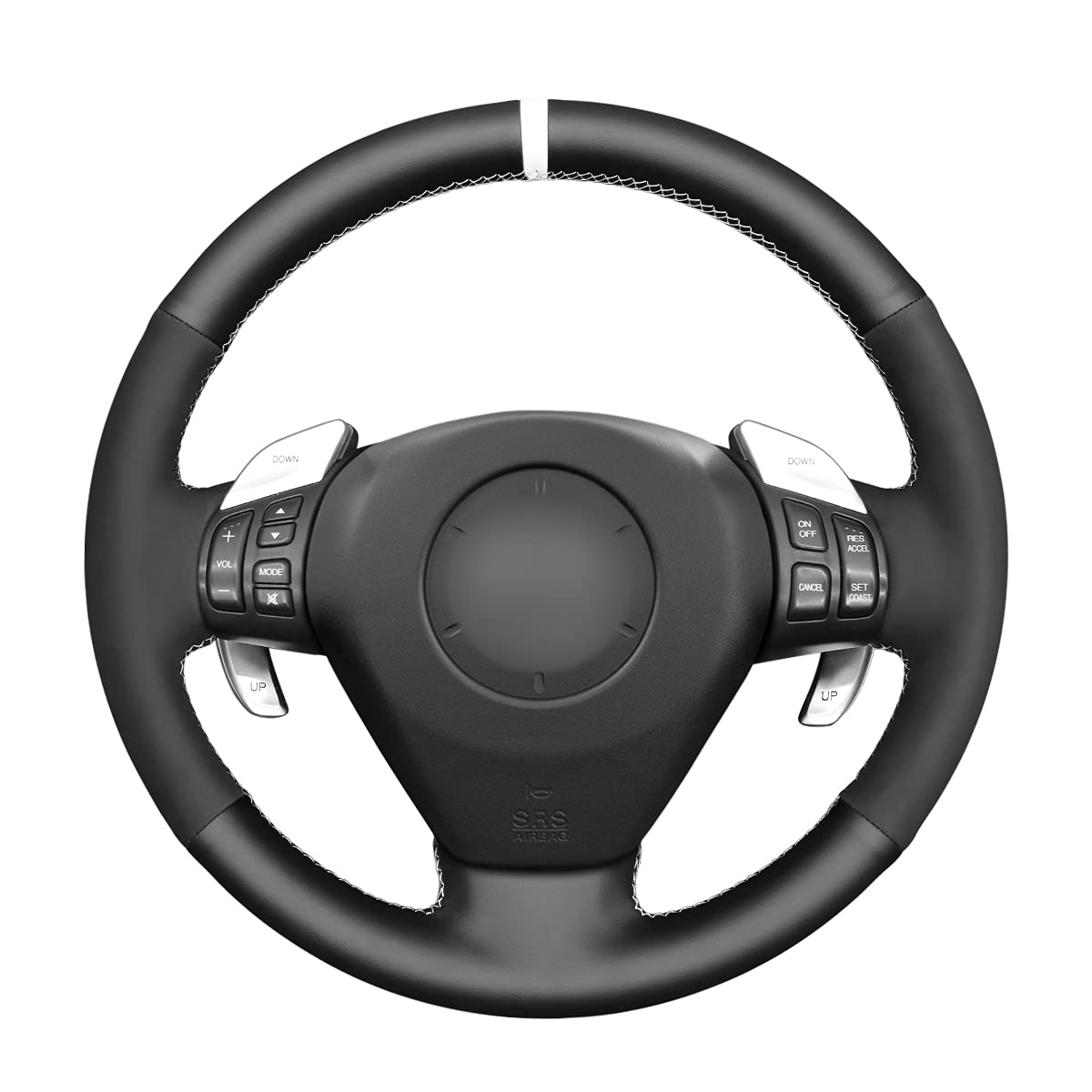 Premium MEWANT Suede & Microfiber Leather Steering Wheel Cover for Mazda RX-8 RX8 - Hand-Stitched, Non-Slip Grip - Perfect for Daily Commuting & Long Road Trips